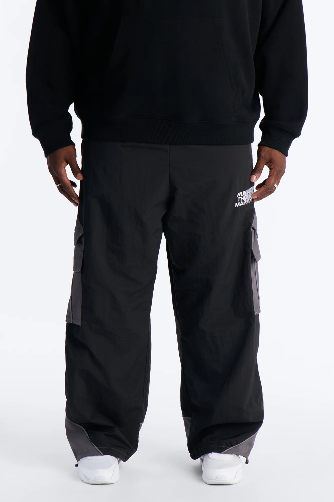 Wide Leg Motorsport Colorblock Pant - Black - Image 7