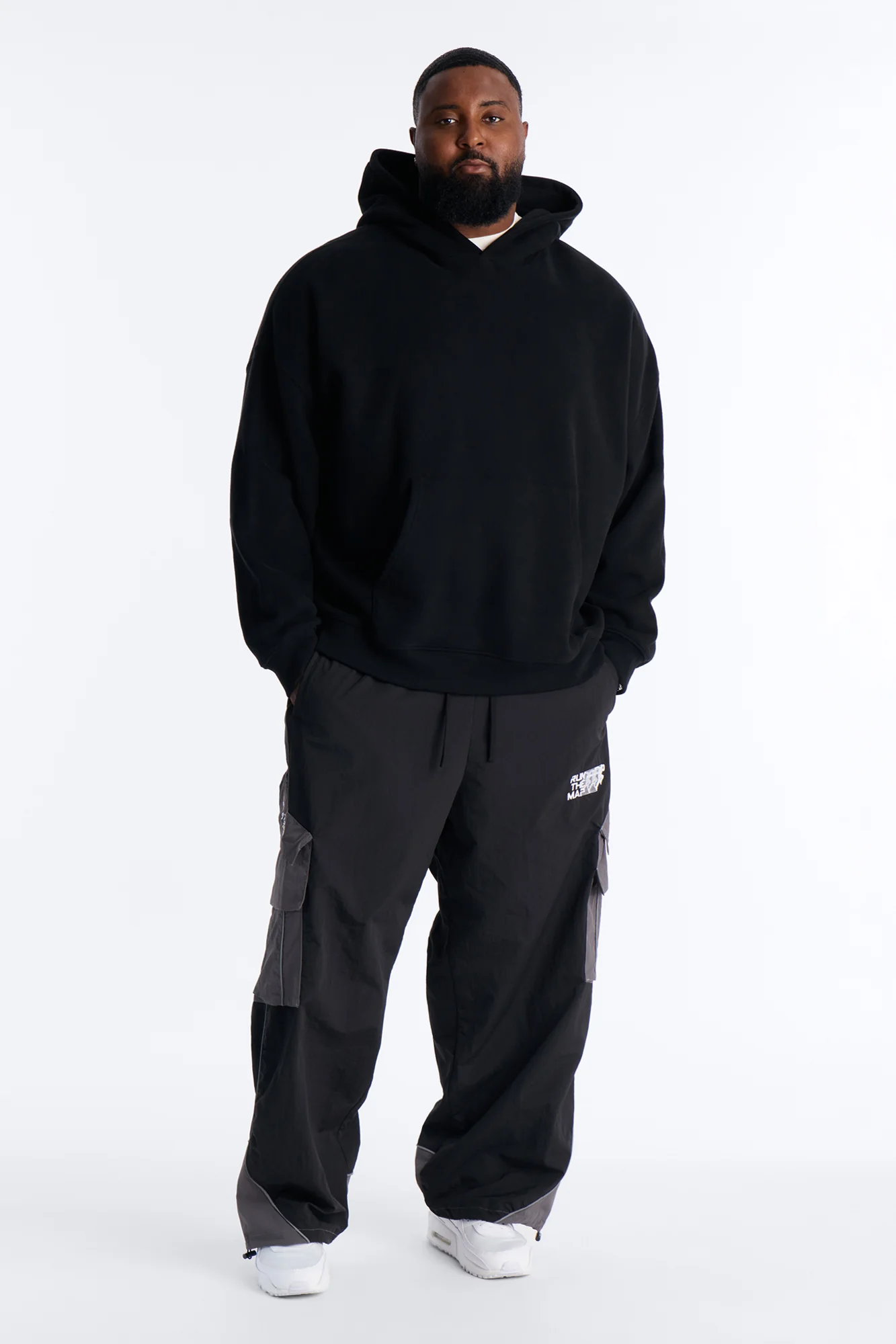 Wide Leg Motorsport Colorblock Pant - Black - Image 8