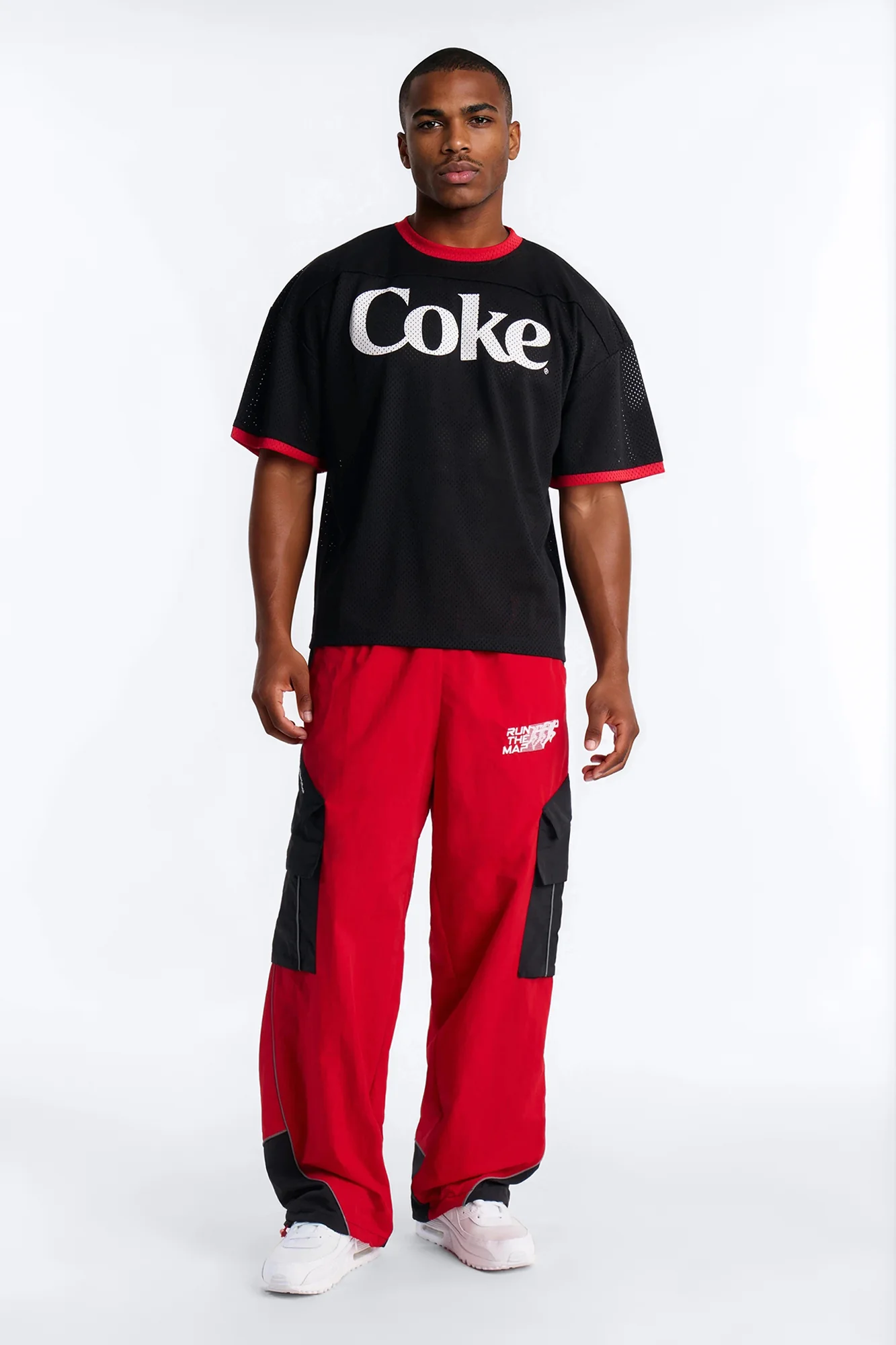 Wide Leg Motorsport Colorblock Pant - Red - Image 2