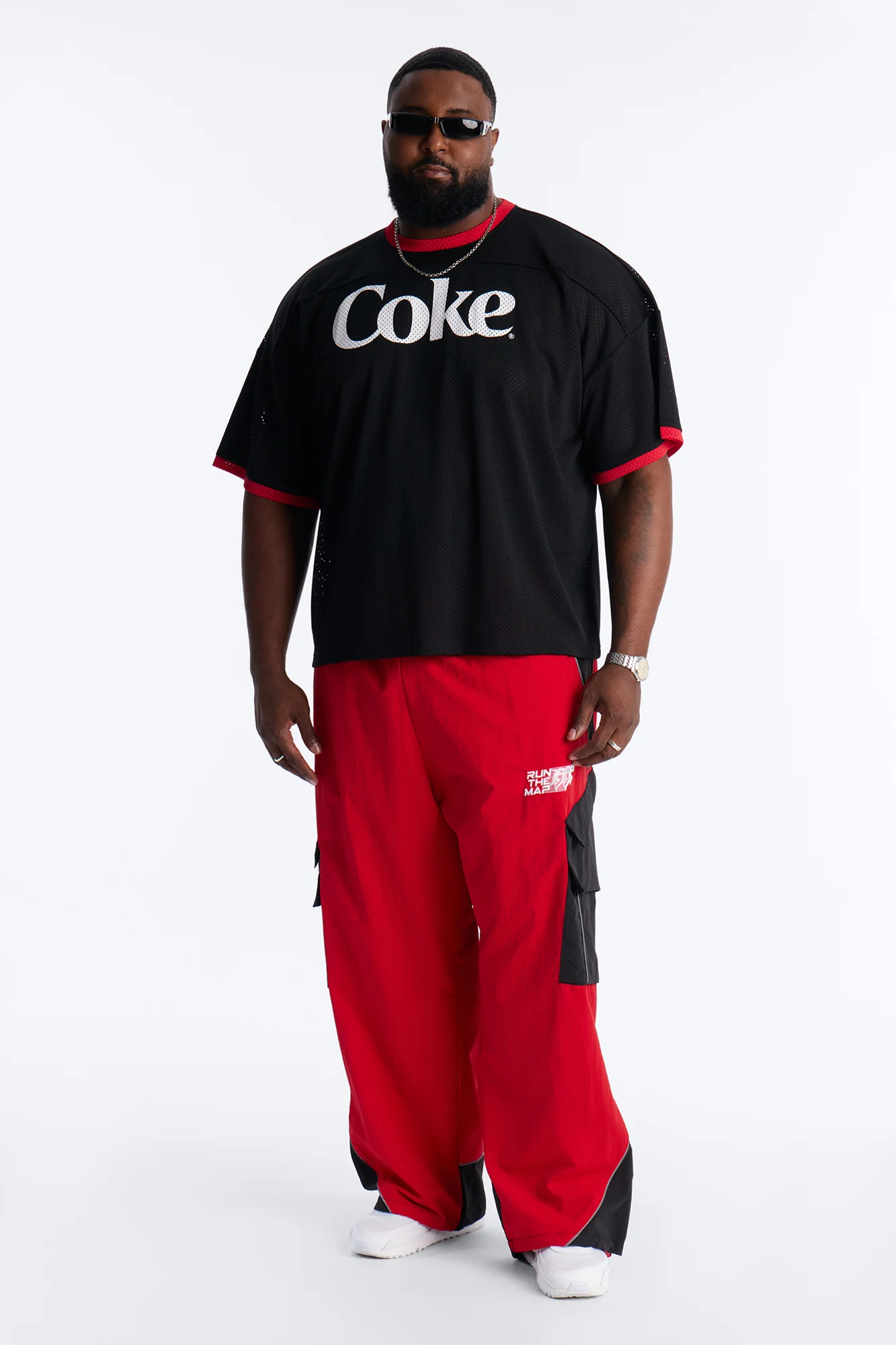 Wide Leg Motorsport Colorblock Pant - Red - Image 7