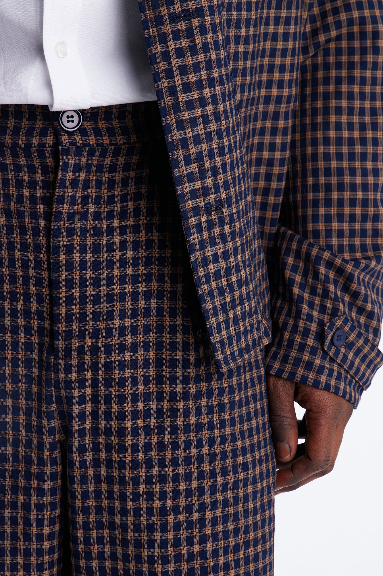 Wide Leg Pleated Downtown London Trouser - Navy - Image 3