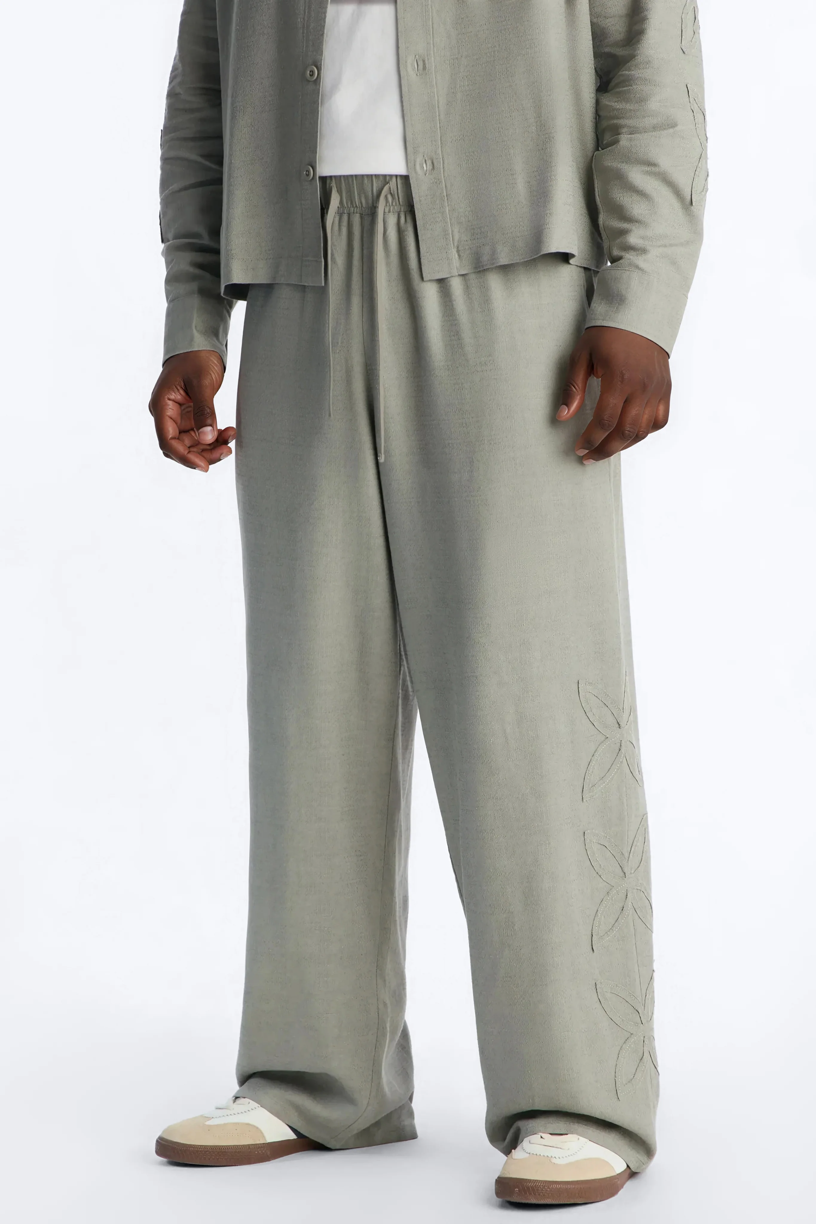Wide Leg Tropical Fearless Pant - Sage