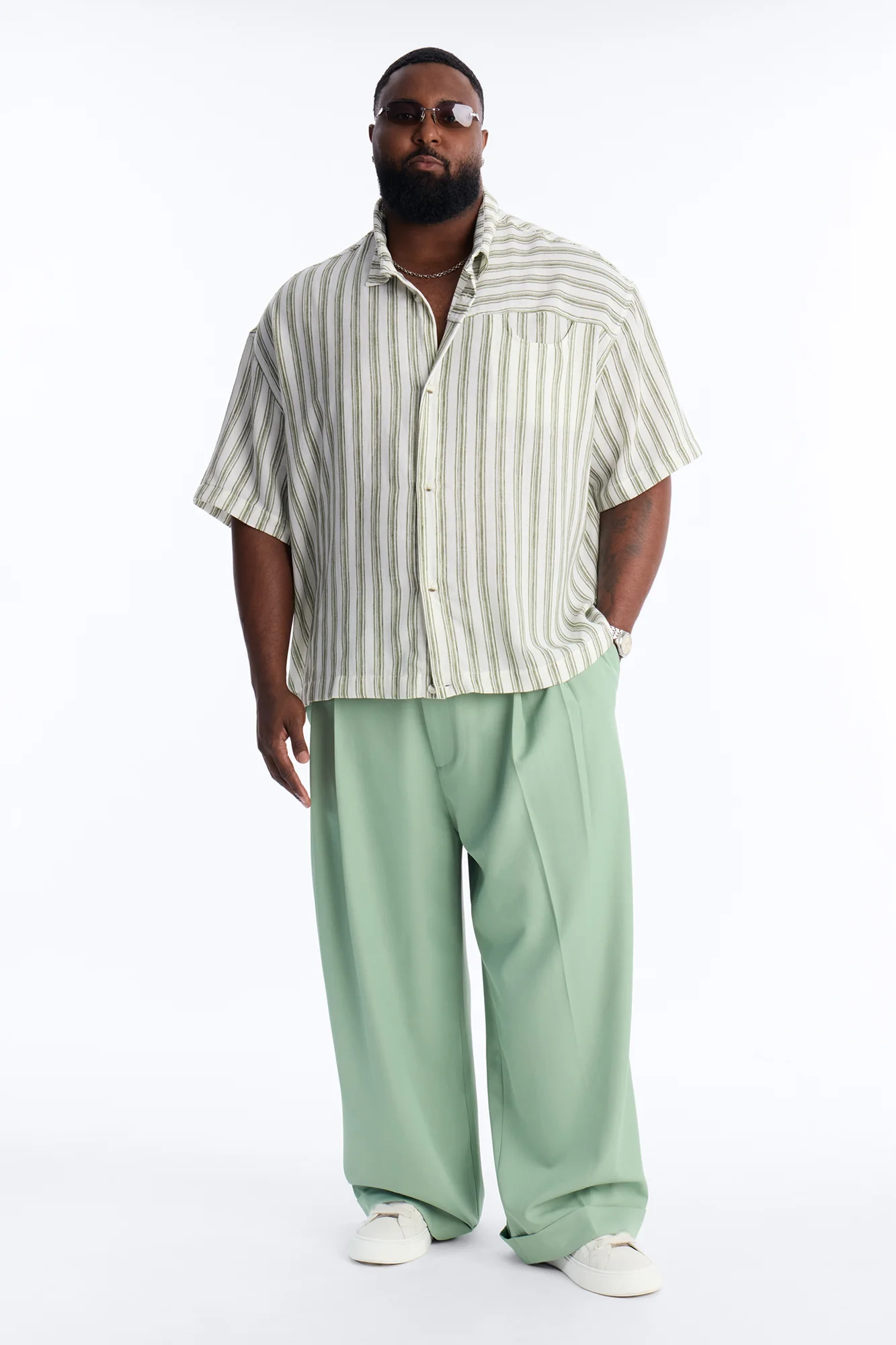 Wide Leg Vanderbilt Gurkha Trouser - Green - Image 6