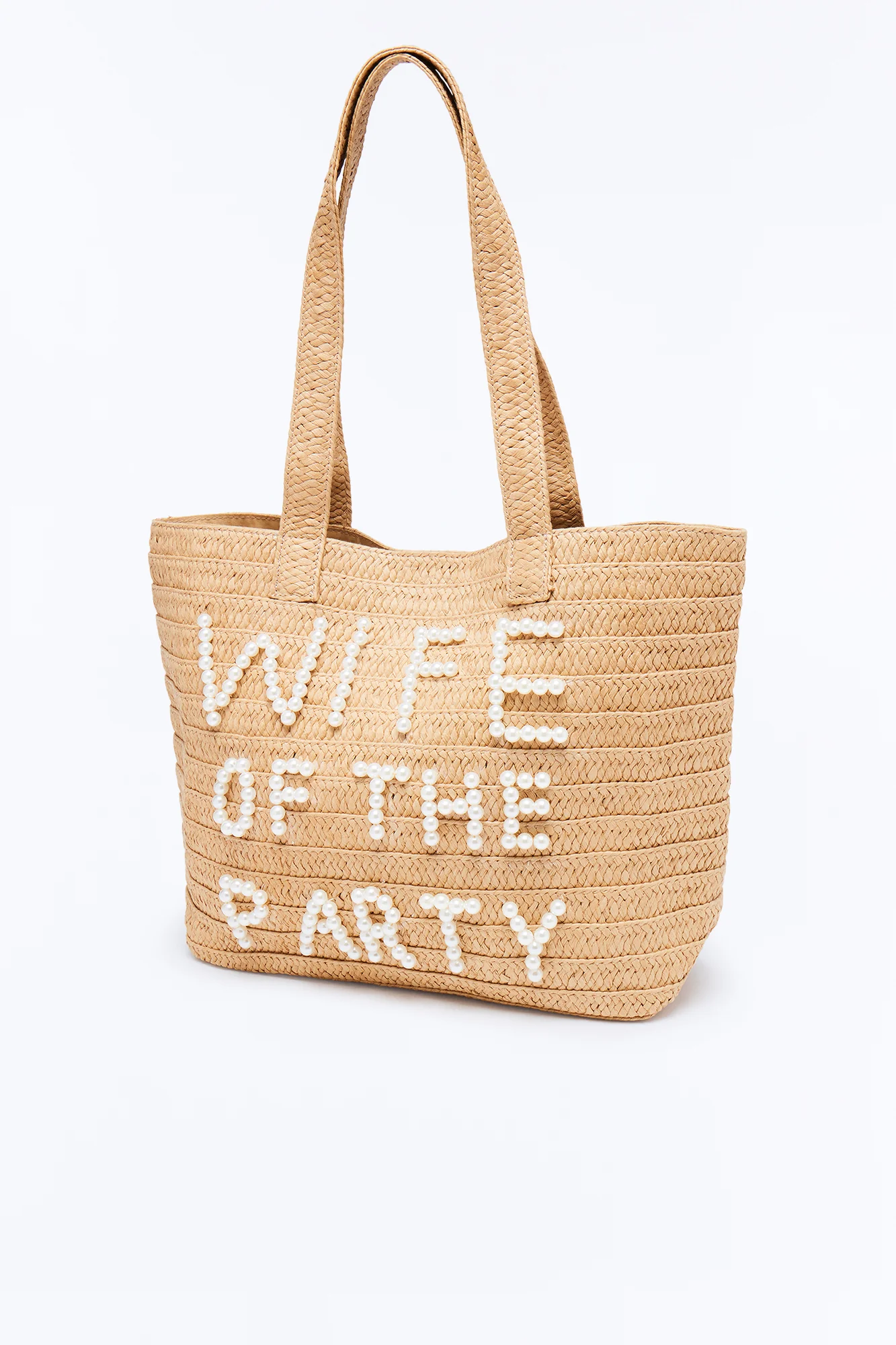 Wife Of The Party Straw Tote - Natural/Combo - Image 4