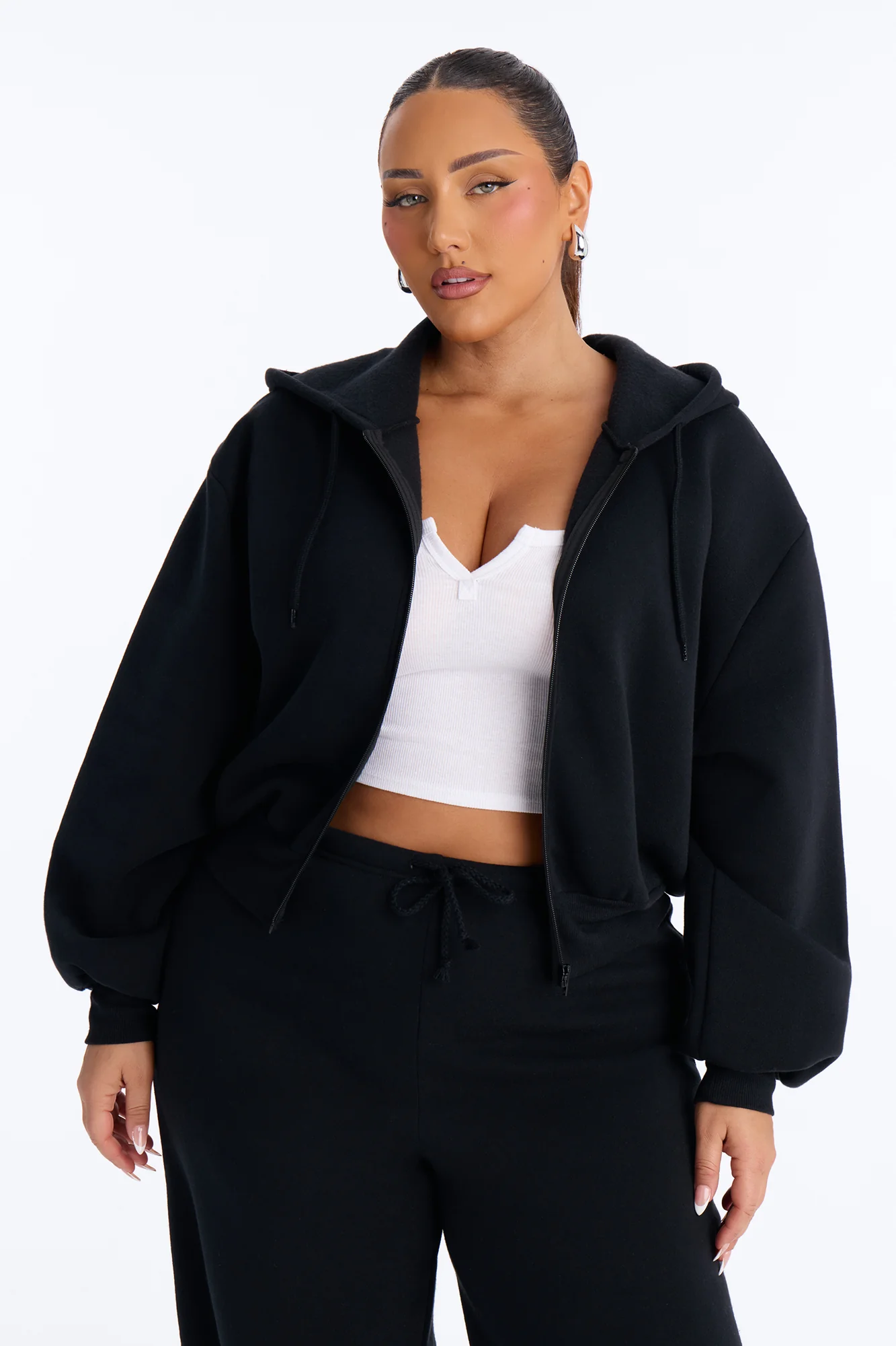 Wifey Era Fleece Pant Set - Black/White - Image 9