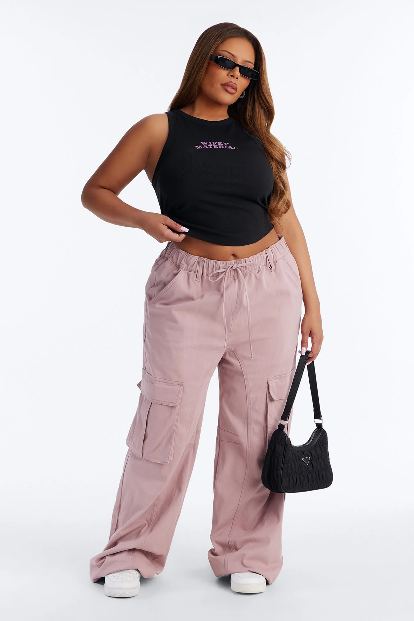 Wifey Material Tank Top - Black - Image 6