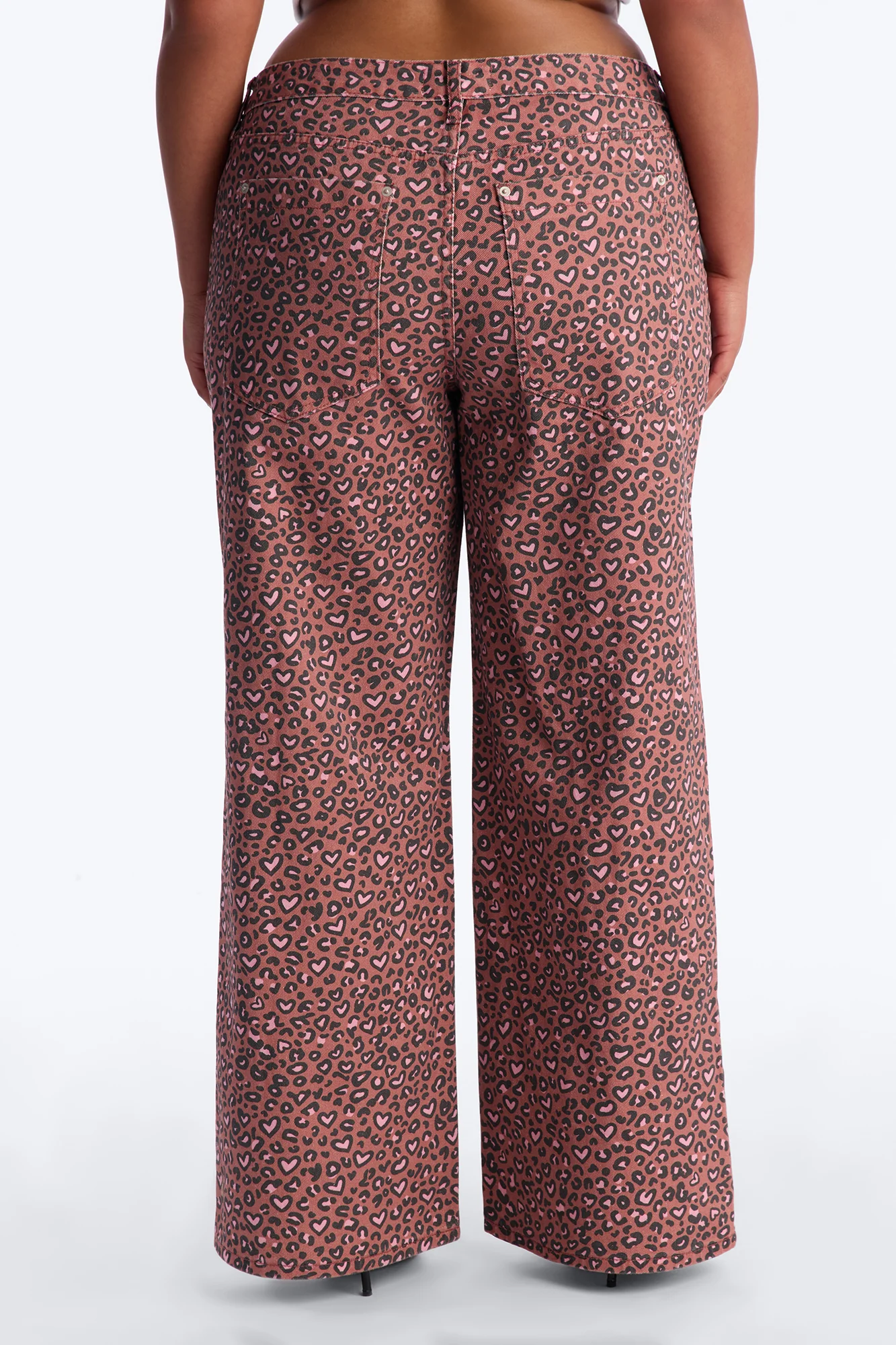 Wild At Heart Cheetah Print Wide Leg Jeans - Pink/combo - Image 8