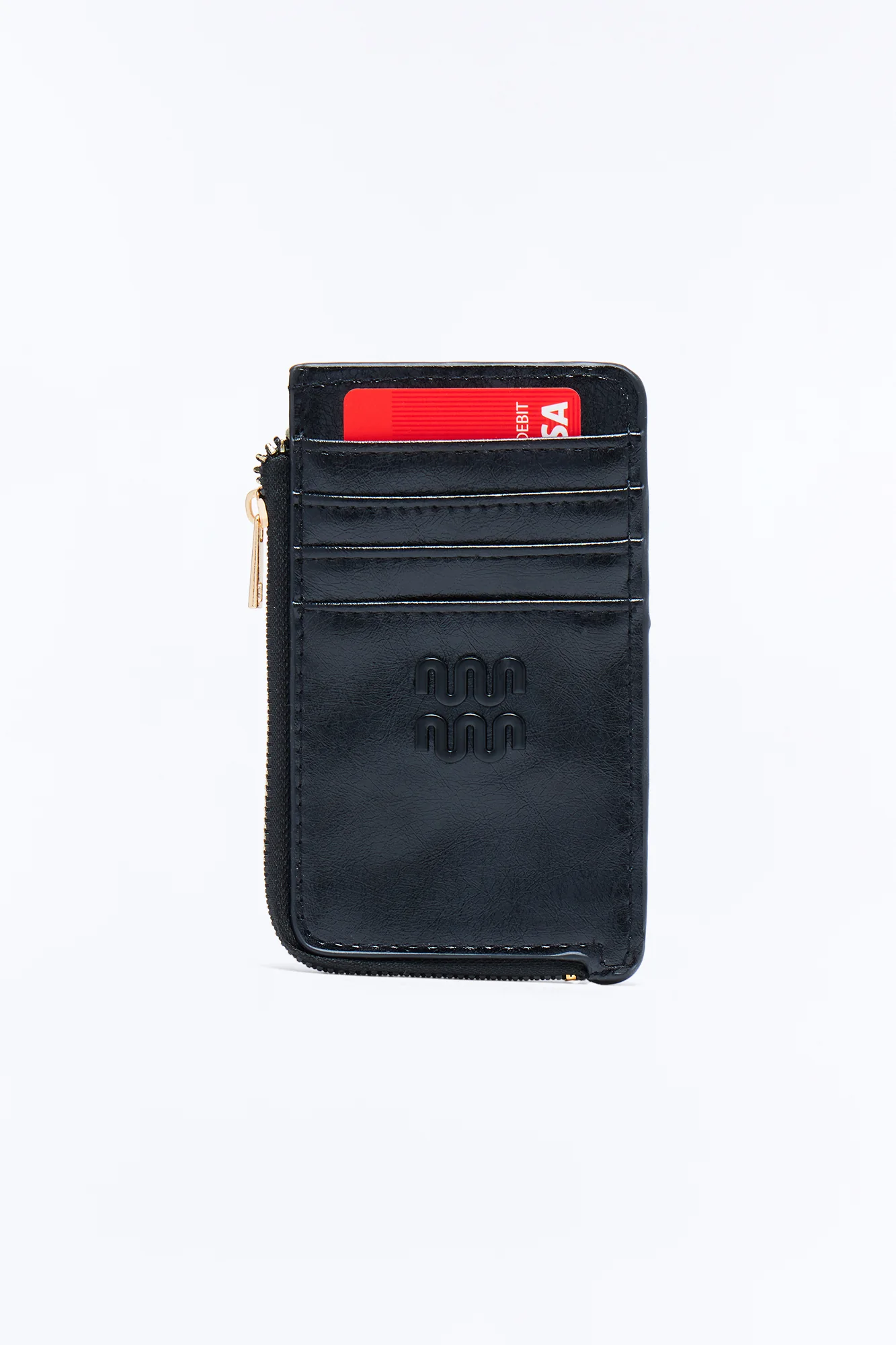 Wild Card Faux Leather Cardholder - Black