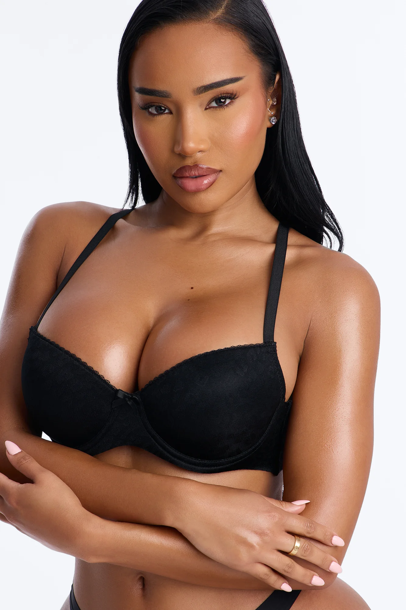 Wild Catch Underwire Leopard Molded Cup Bra - Black