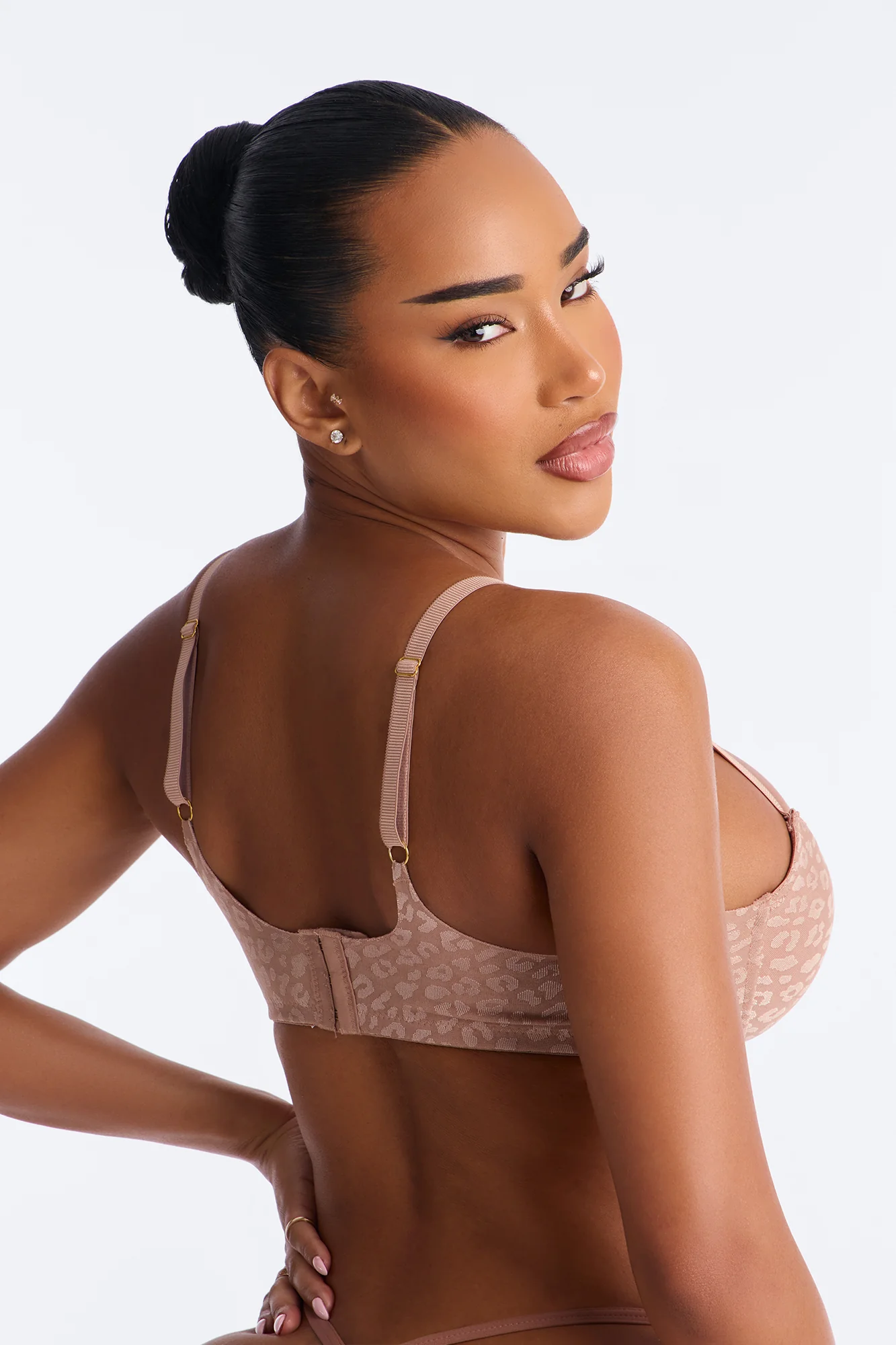 Wild Catch Underwire Leopard Molded Cup Bra - Mocha - Image 3
