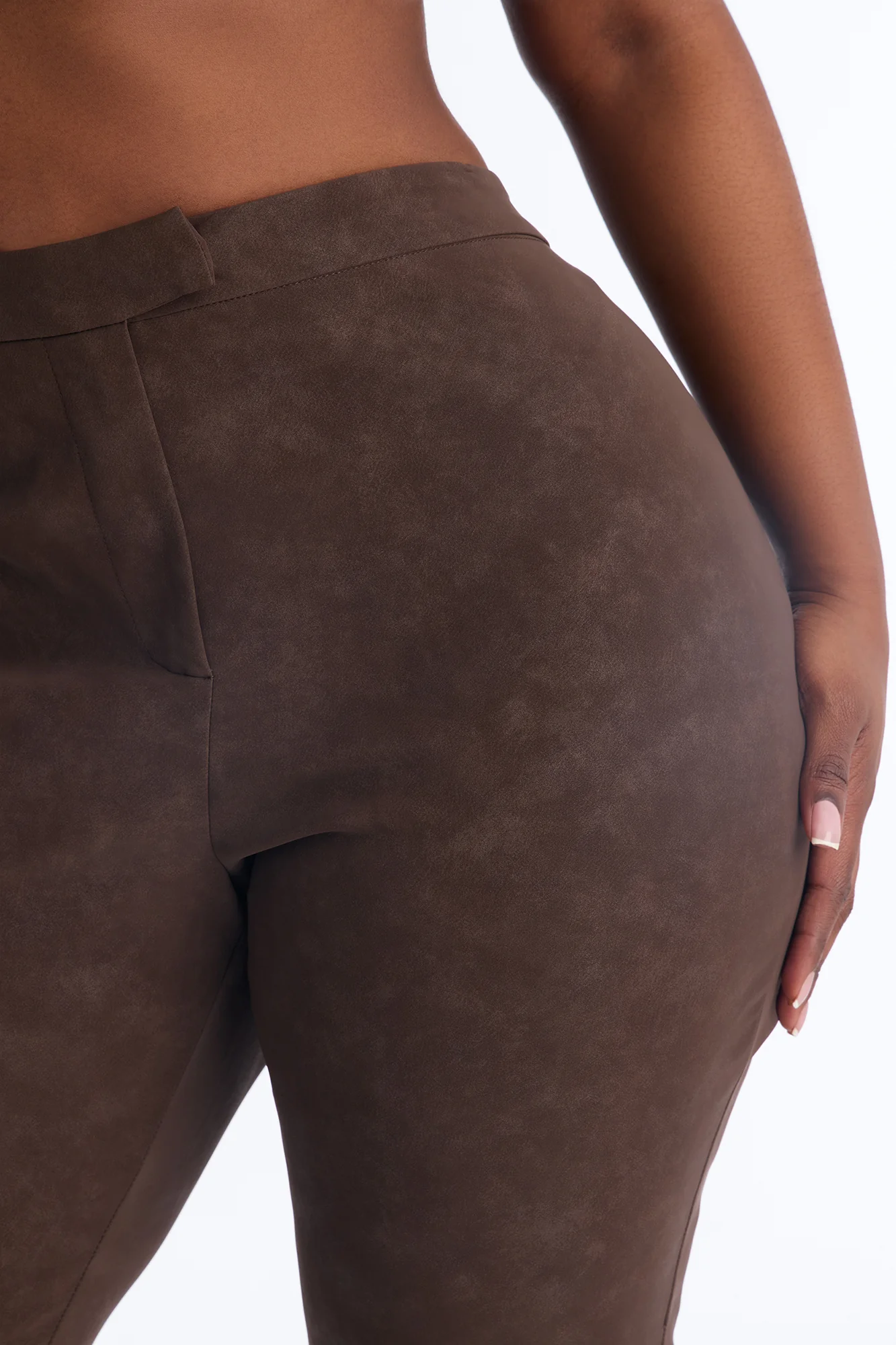 Wild Edge Faux Suede Capri - Brown - Image 7