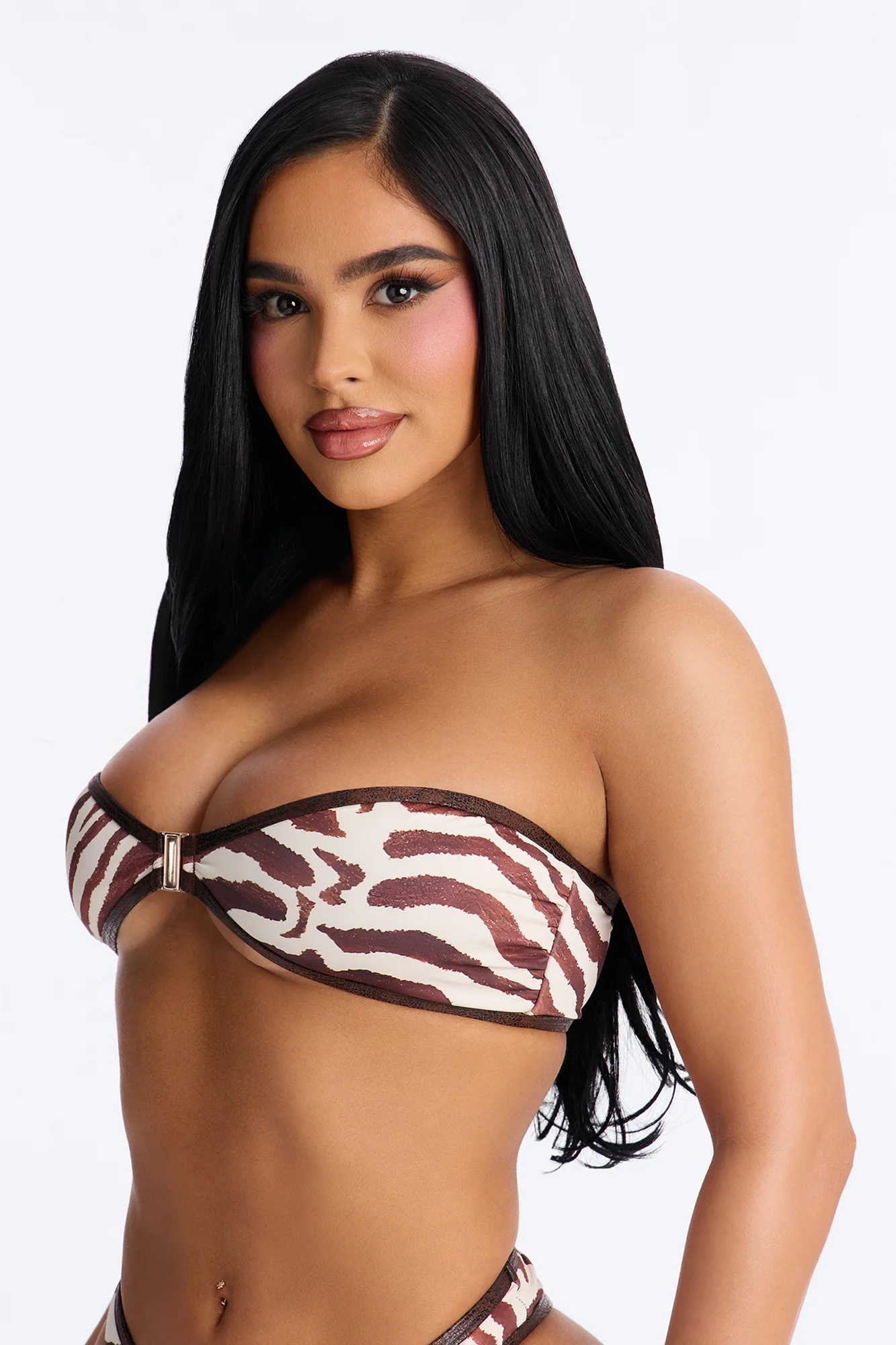 Wild For You Bandeau 2 Piece Bikini - Brown/combo - Image 3
