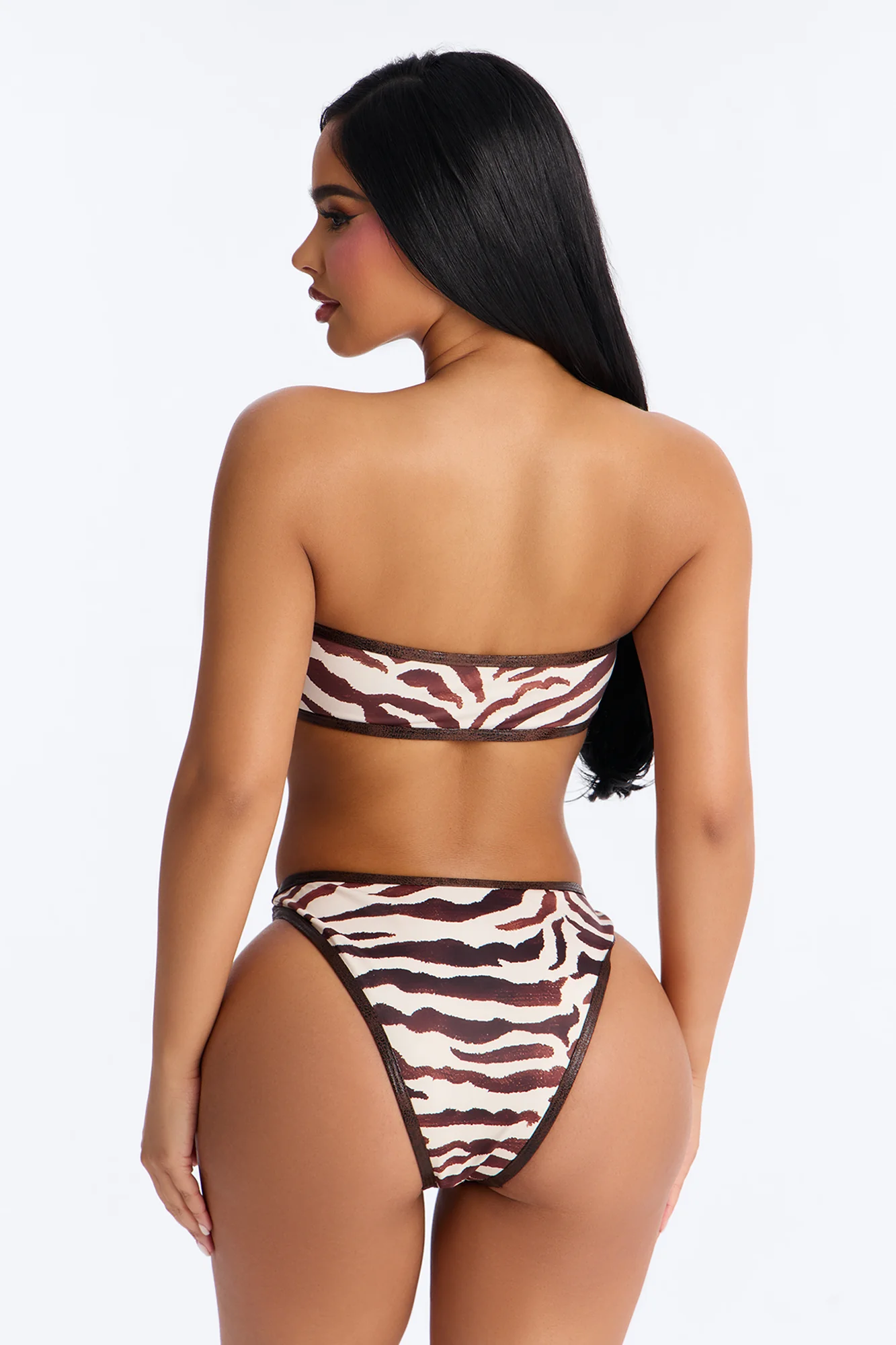 Wild For You Bandeau 2 Piece Bikini - Brown/combo - Image 4