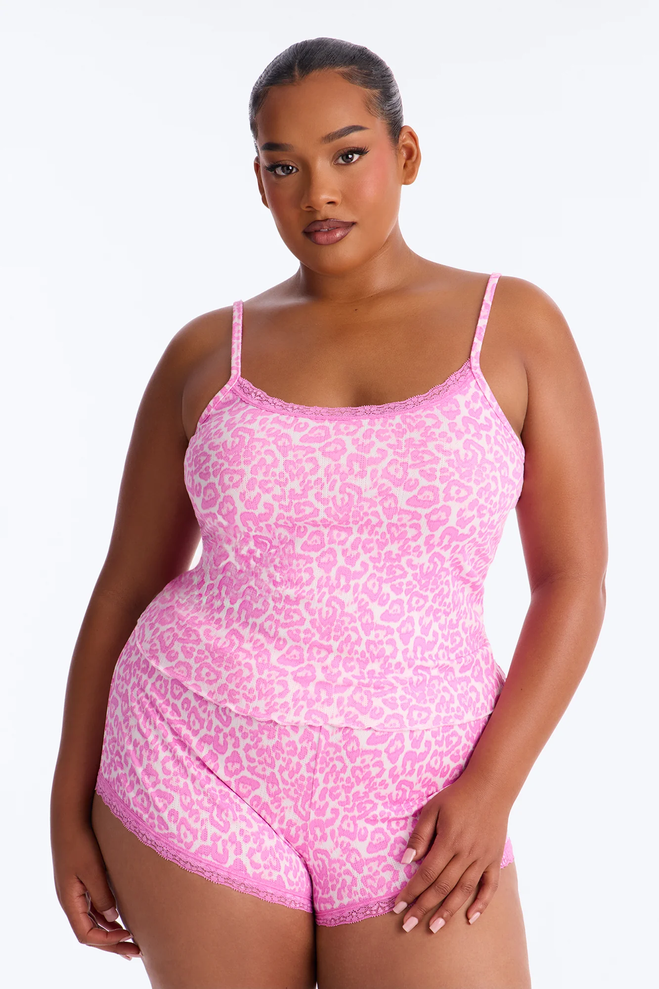 Wild In Pink PJ Short Set - Hot Pink - Image 4