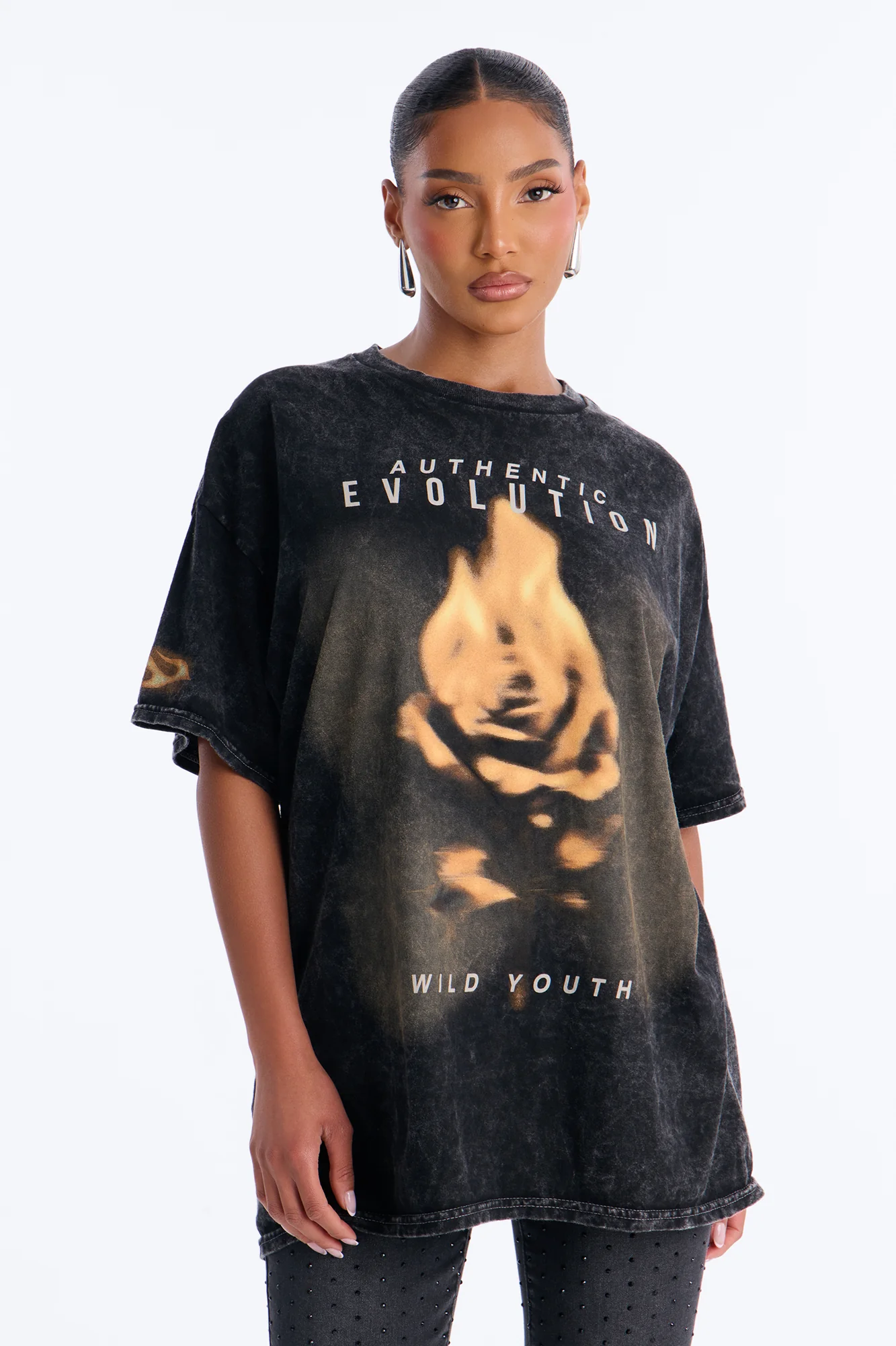Wild Roots Washed Tee - Black Wash