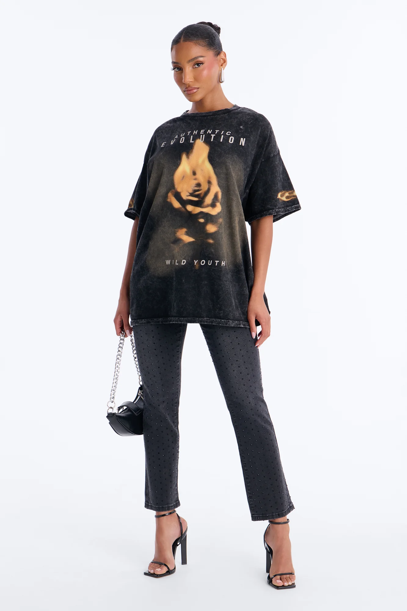 Wild Roots Washed Tee - Black Wash - Image 2