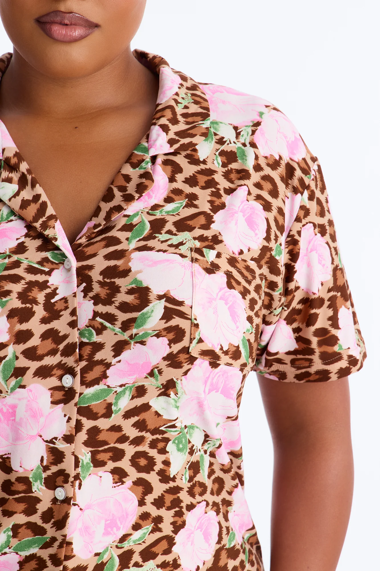 Wild Roses PJ Short Set - Brown/combo - Image 5