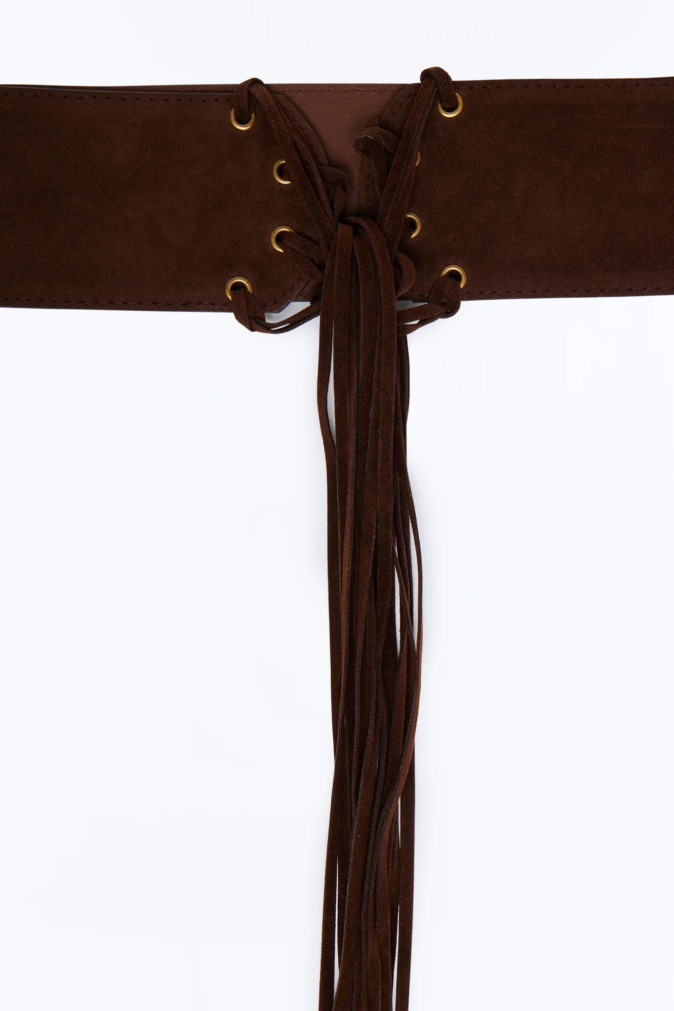 Wildflower Faux Leather Tie Belt - Brown - Image 3