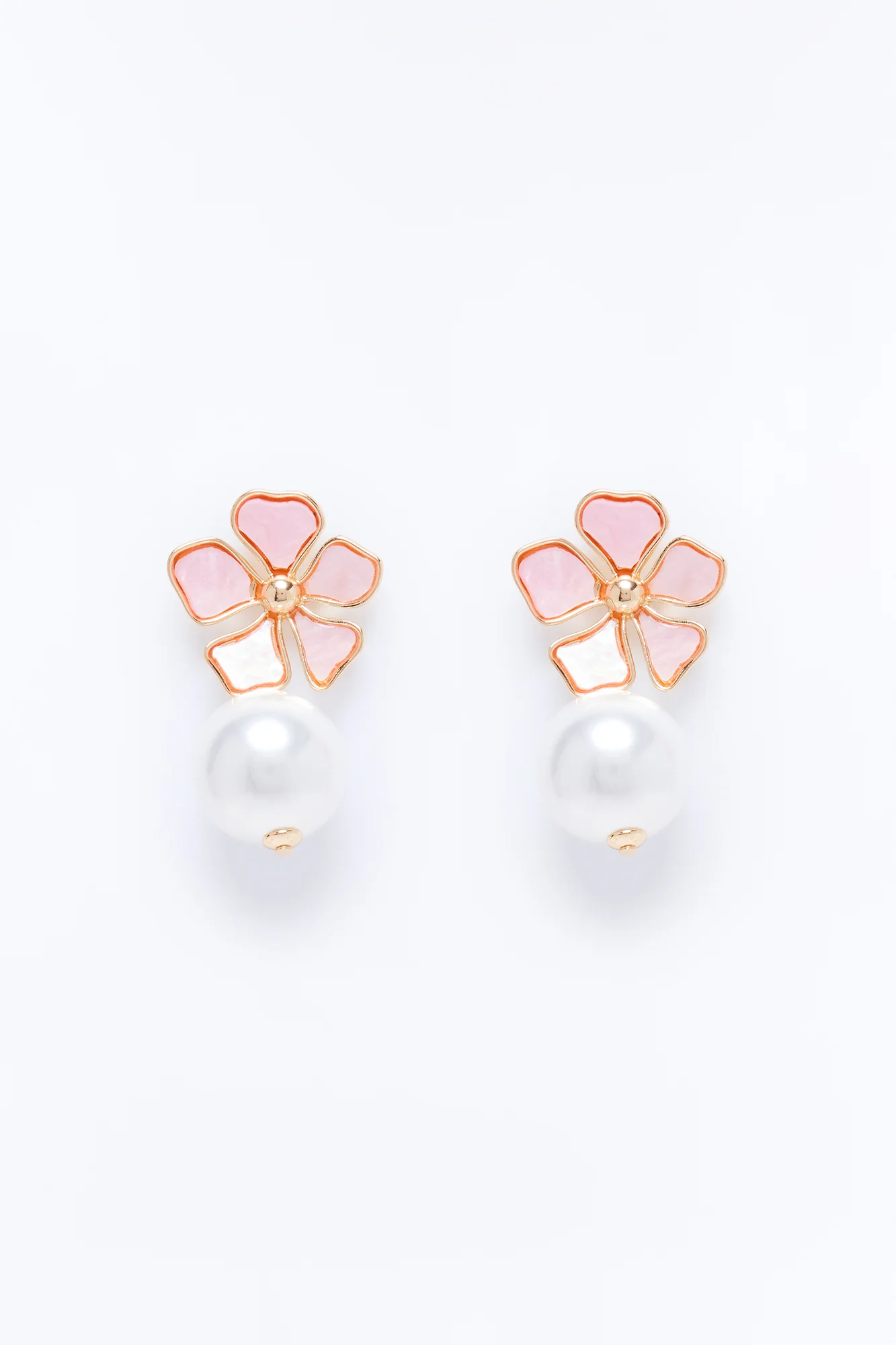 Wildflower Kiss Drop Earrings - Gold/Pink - Image 3