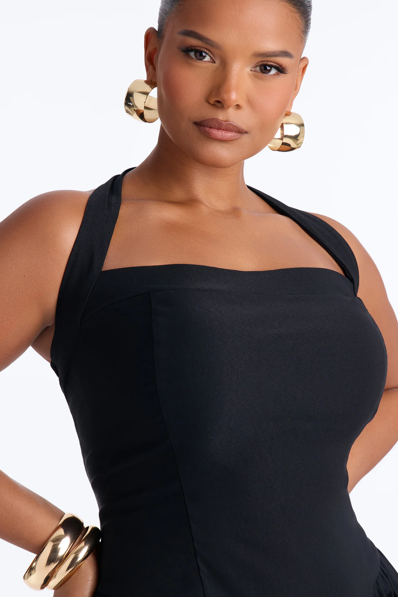 Willa Bubble Halter Romper - Black - Image 8