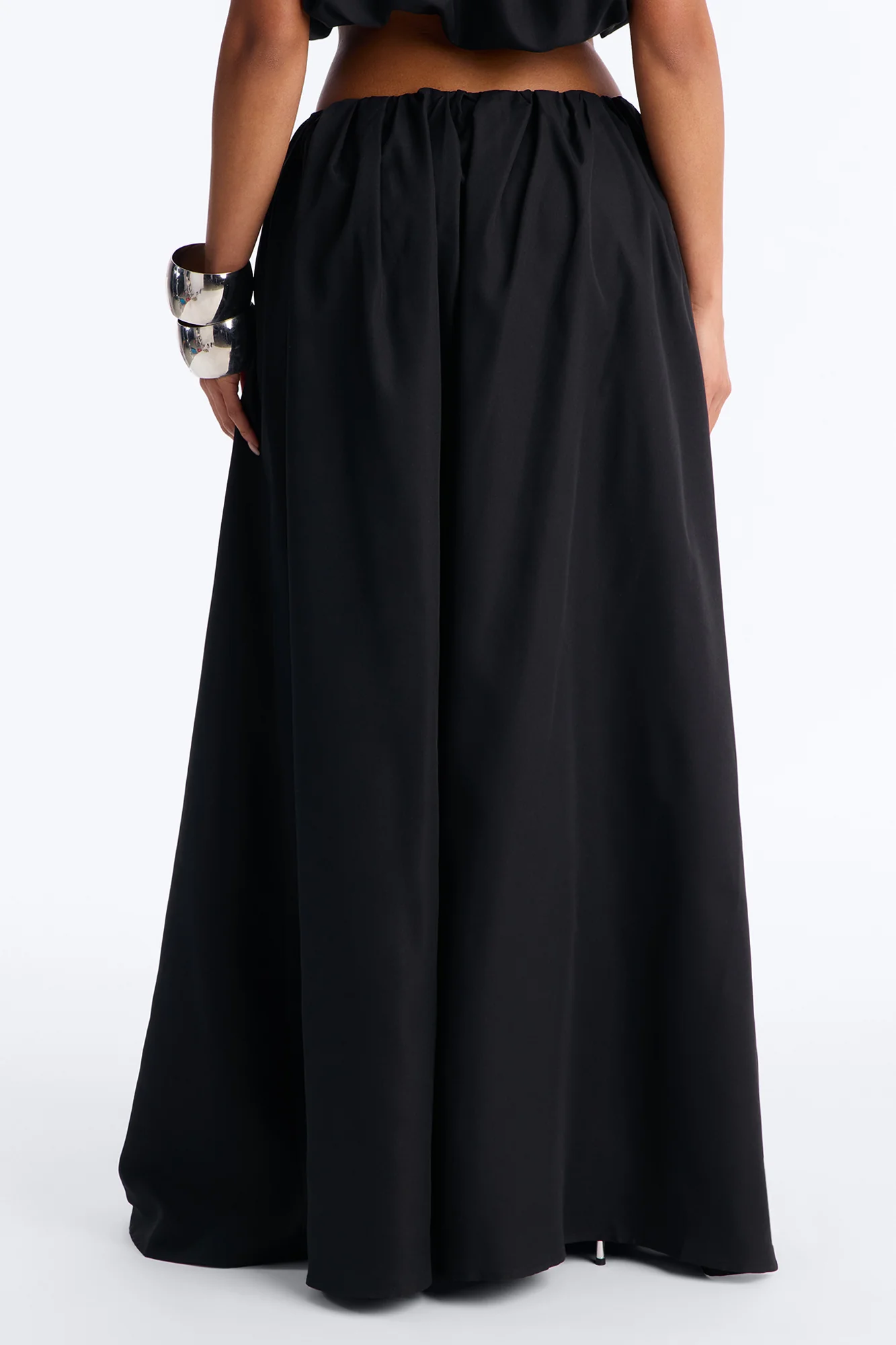 Willow Poplin Maxi Skirt - Black - Image 3