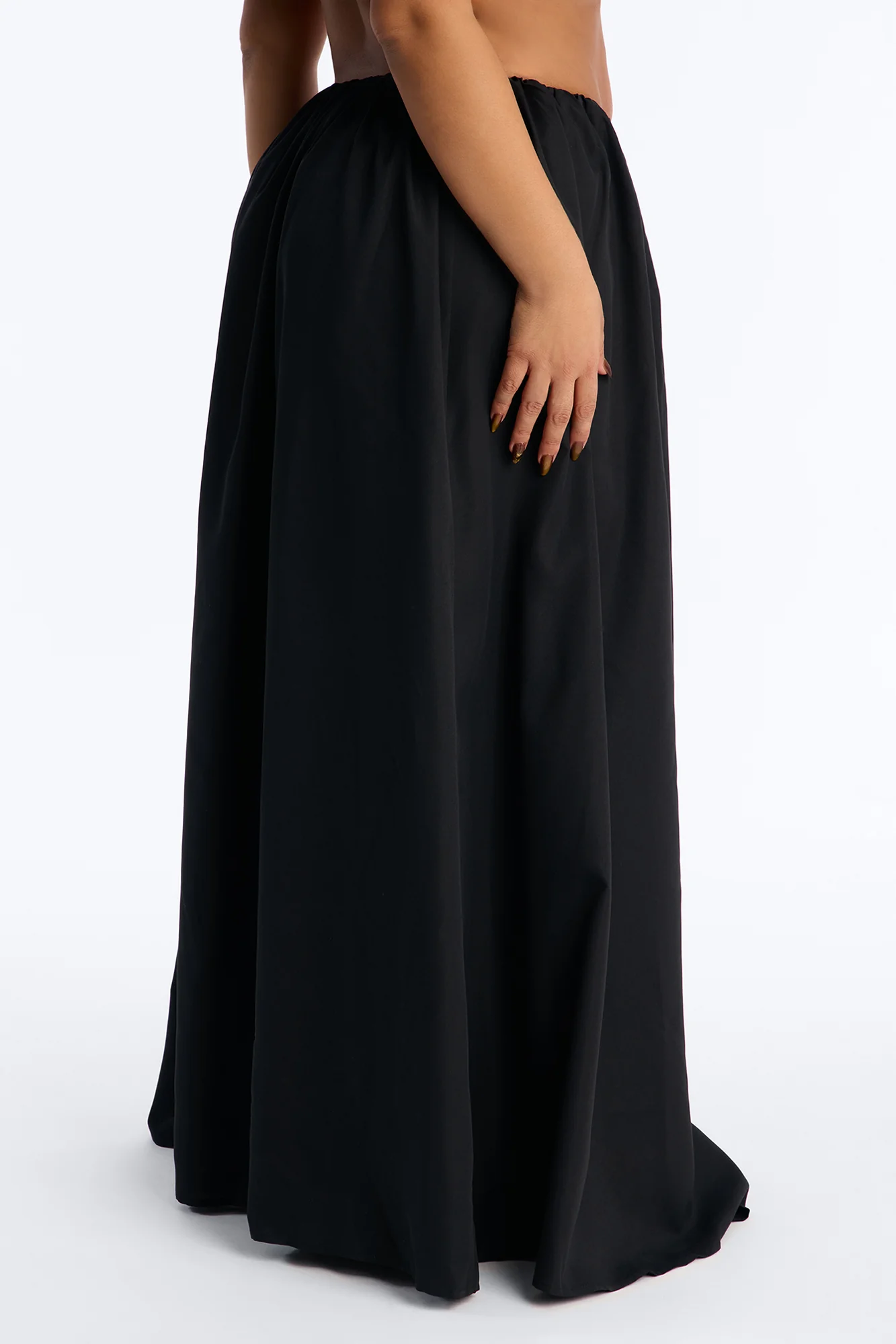 Willow Poplin Maxi Skirt - Black - Image 7