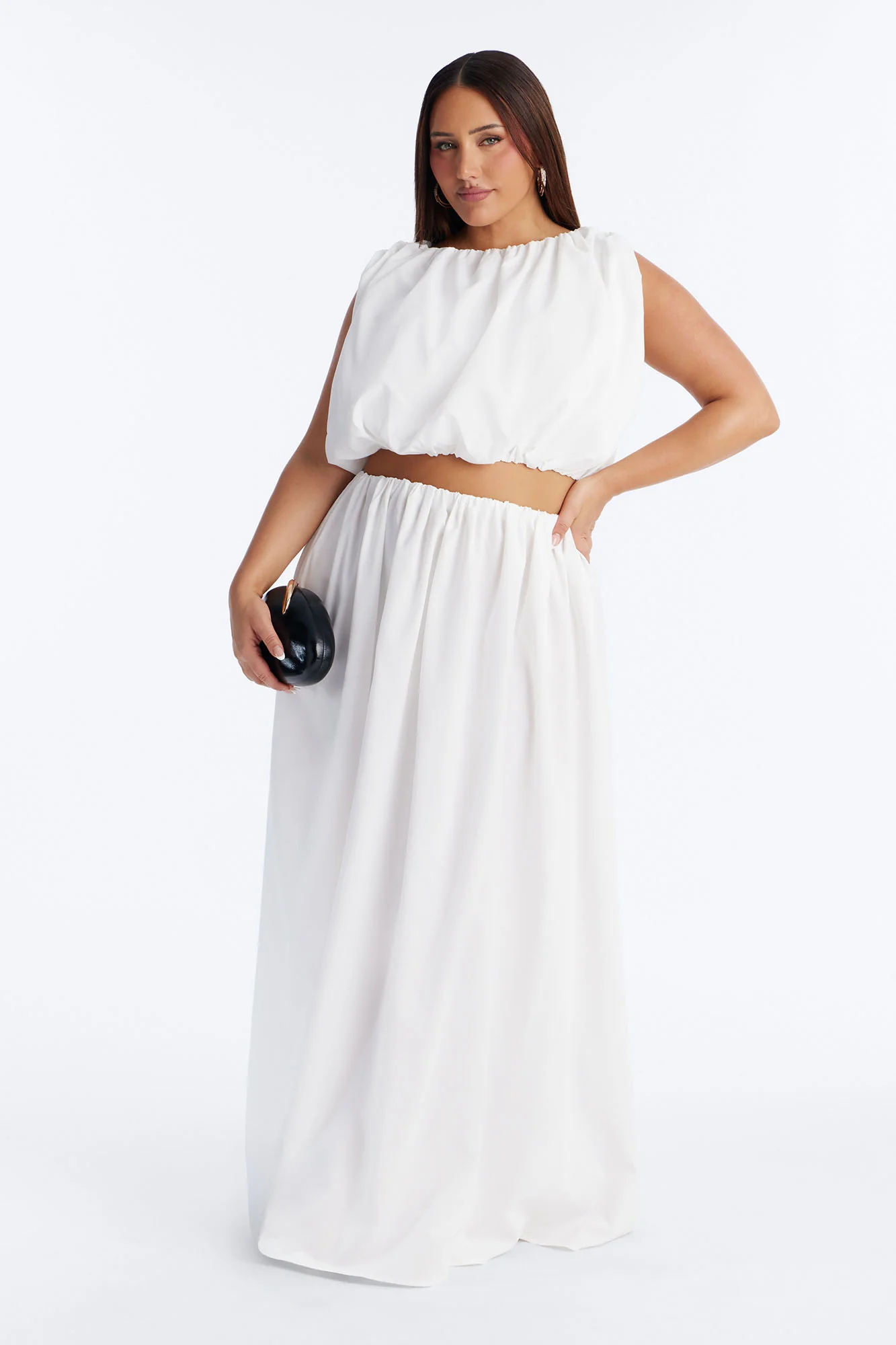 Willow Poplin Maxi Skirt - White - Image 4