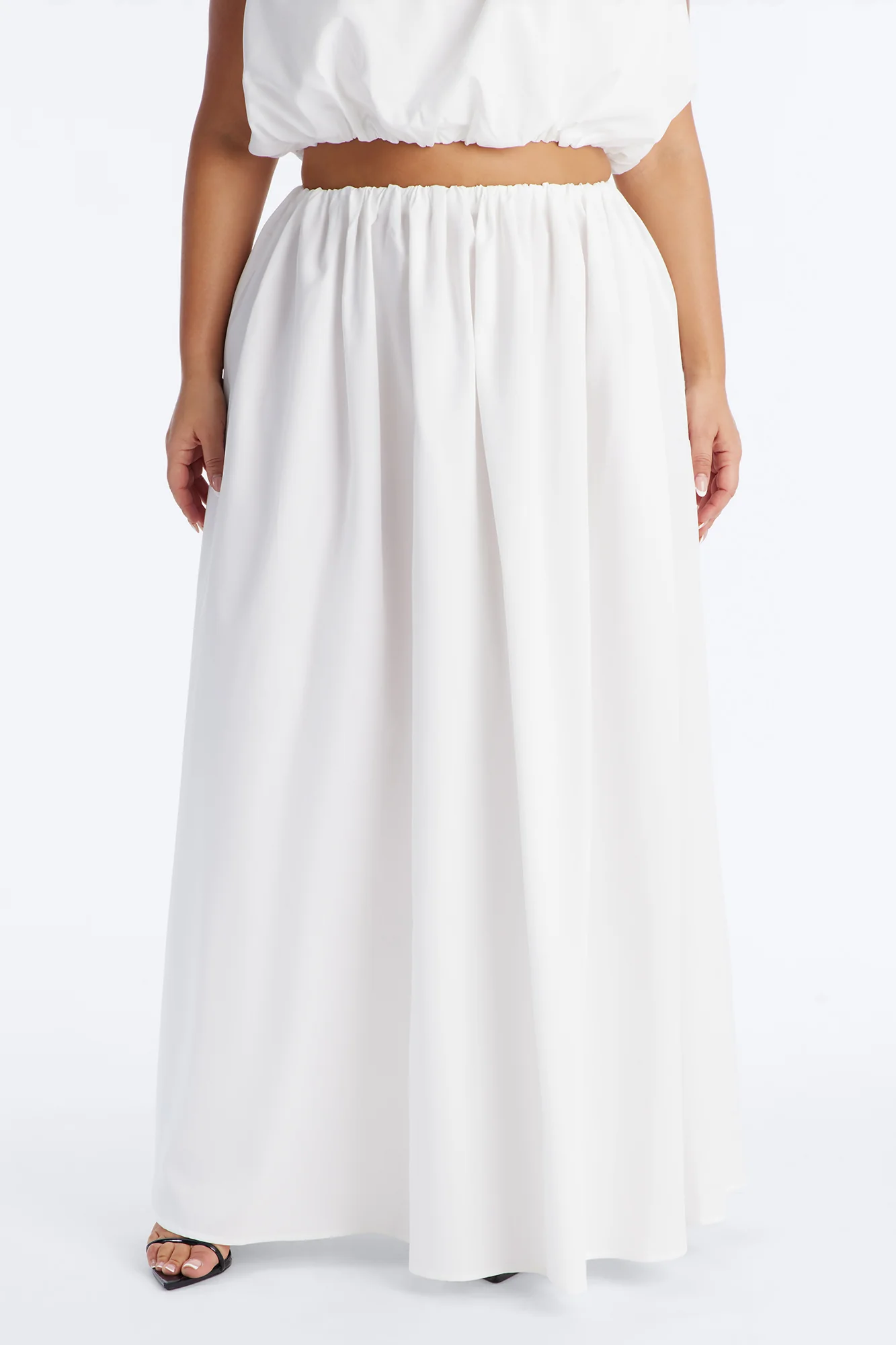 Willow Poplin Maxi Skirt - White - Image 5