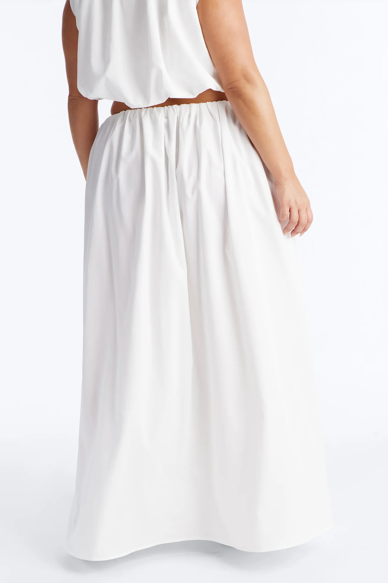 Willow Poplin Maxi Skirt - White - Image 6