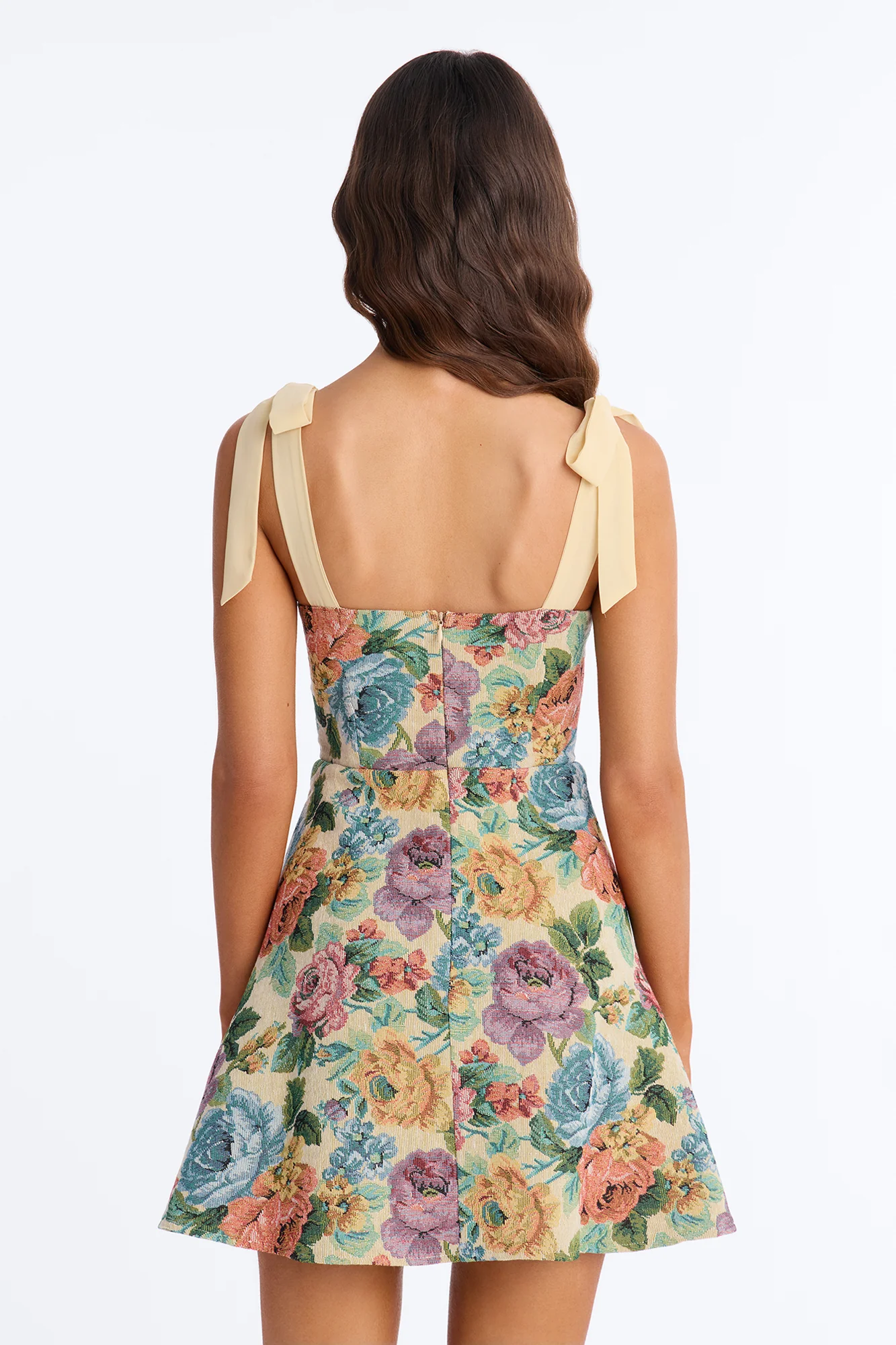 Willow Tie Shoulder Jacquard Mini Dress - Natural/Combo - Image 4