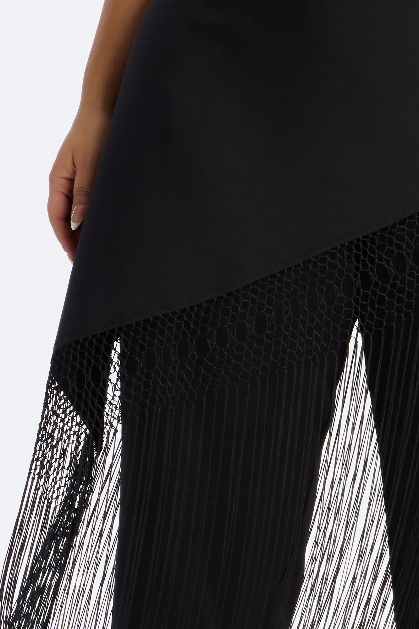 Willow Wrap Fringe Straight Leg Trouser - Black - Image 7