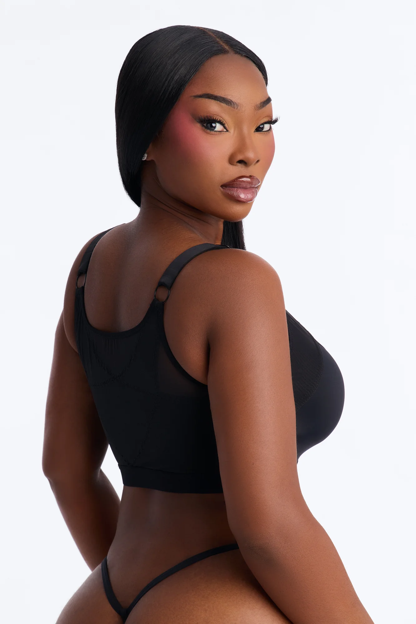 Wireless Front Closure Bra - Black - Image 6