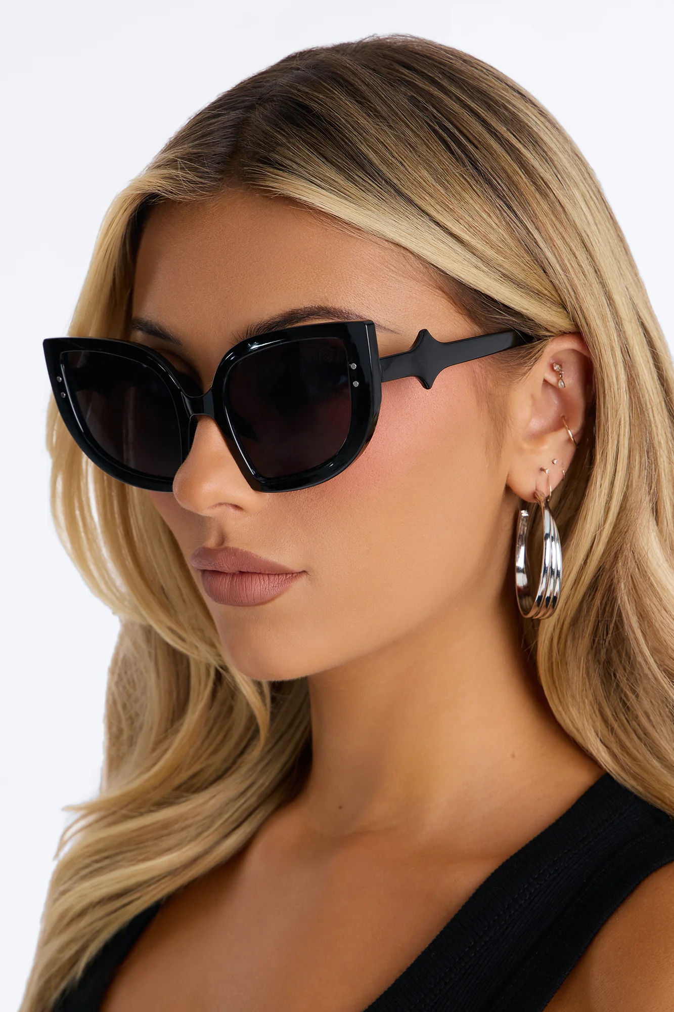 Wise Cat Eye Sunglasses - Black