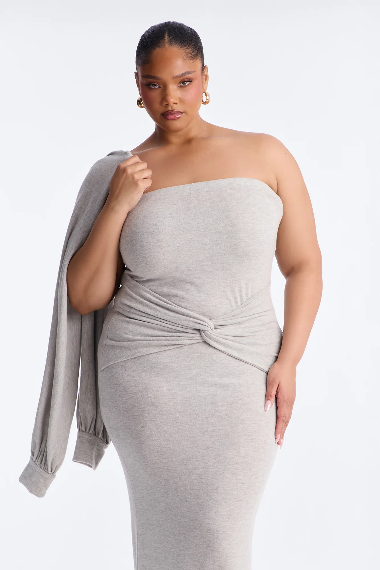 Witney Bolero Maxi Dress - Heather Grey - Image 10