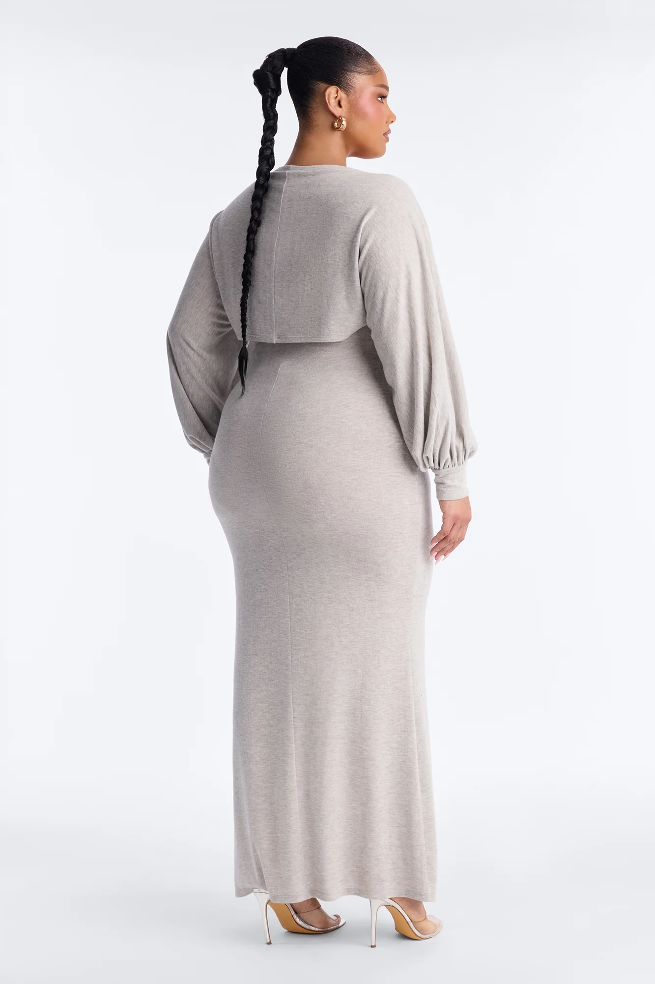 Witney Bolero Maxi Dress - Heather Grey - Image 11