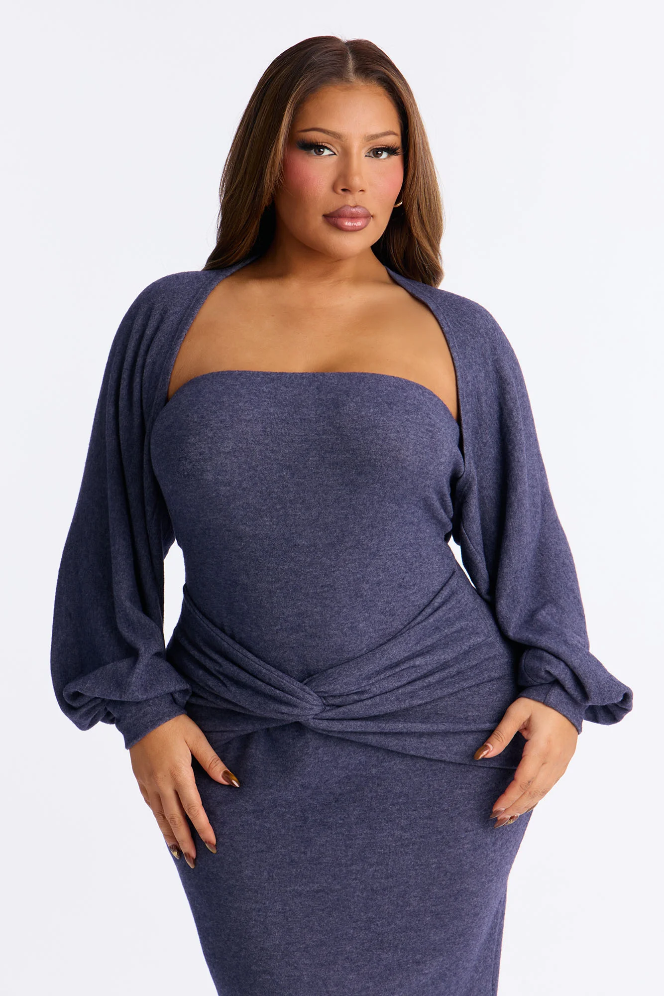 Witney Bolero Maxi Dress - Navy - Image 6