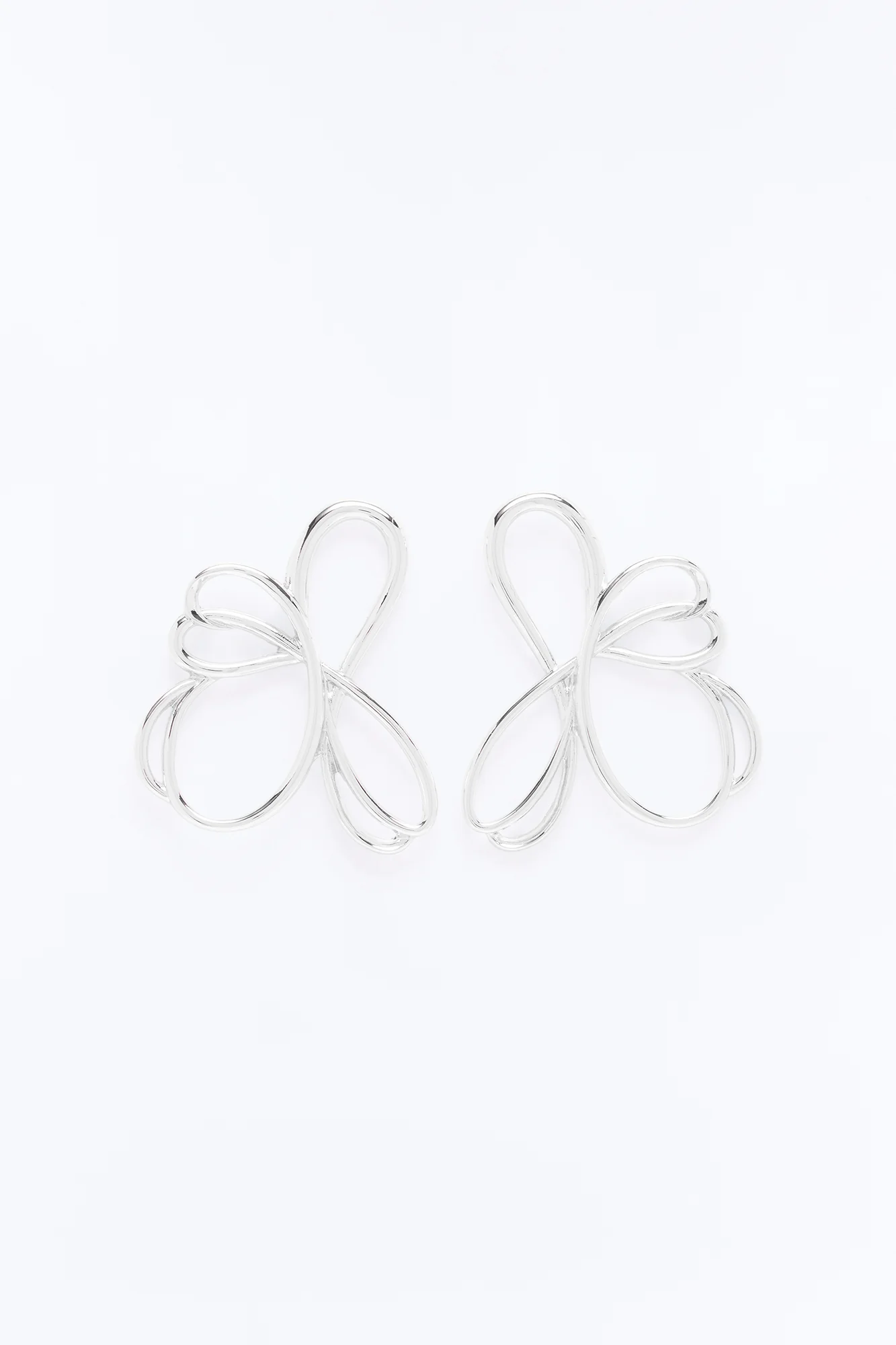 Work Of Art Abstract Earrings - Silver - Image 3