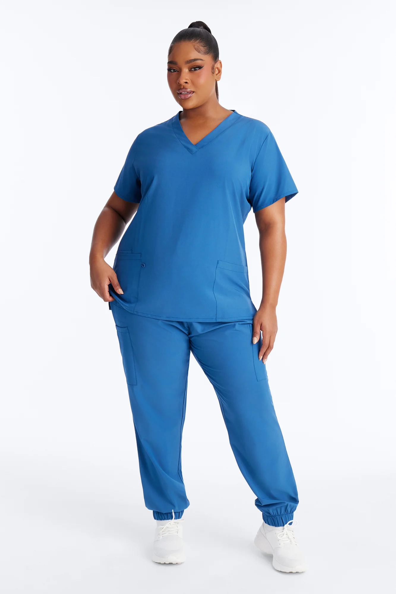 Working On It Stretch Uniform Scrub Jogger Set - Indigo - Image 5