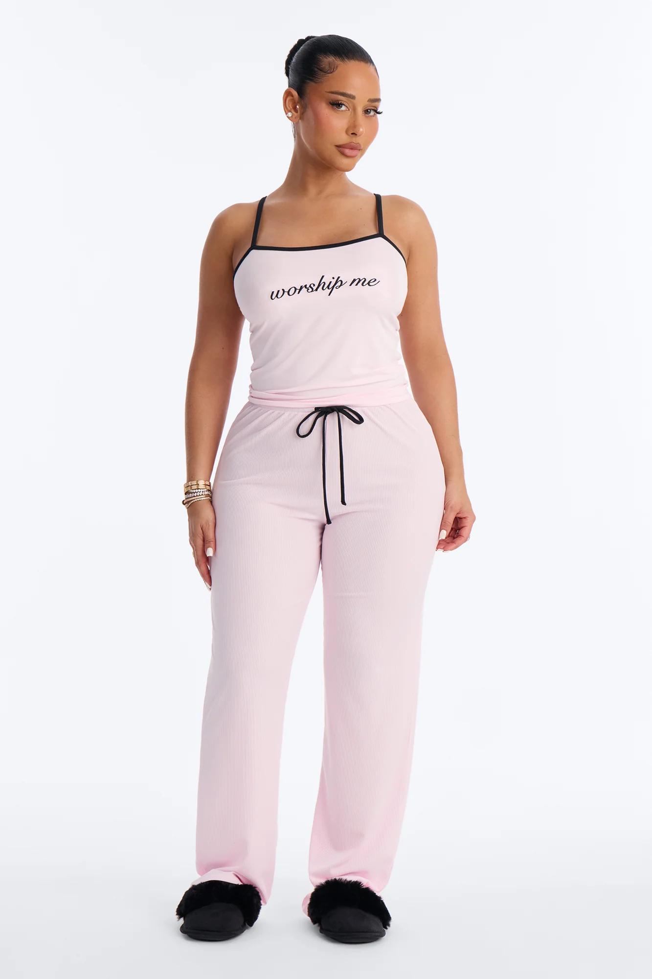 Worthy Of Worship PJ Pant Set - Pink/combo