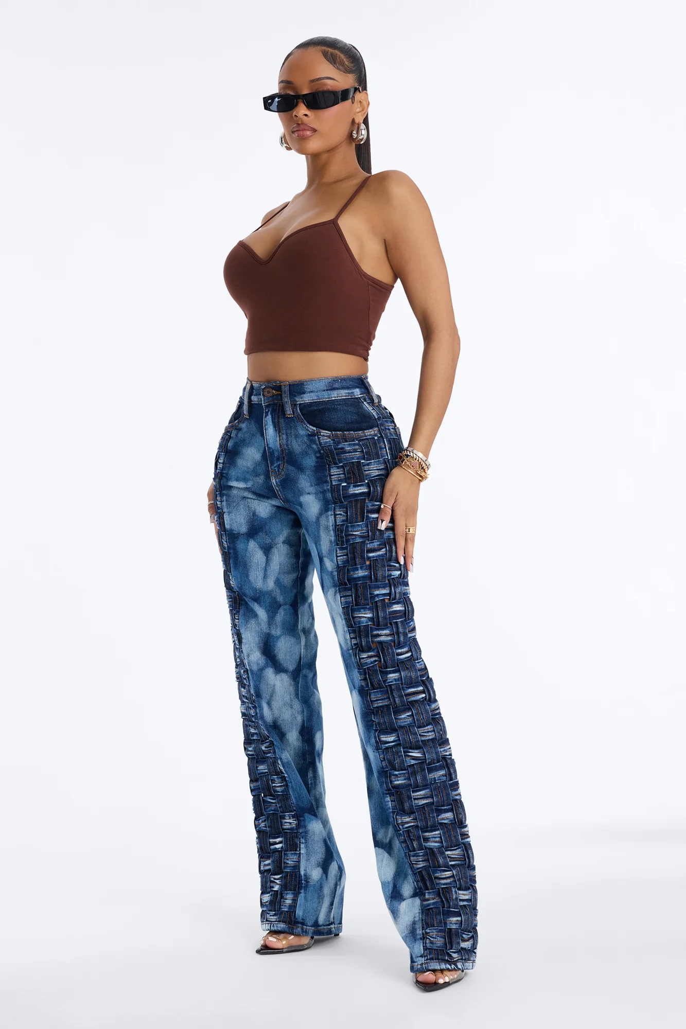 Woven Stories High Rise Straight Leg Jeans - Medium Wash - Image 2