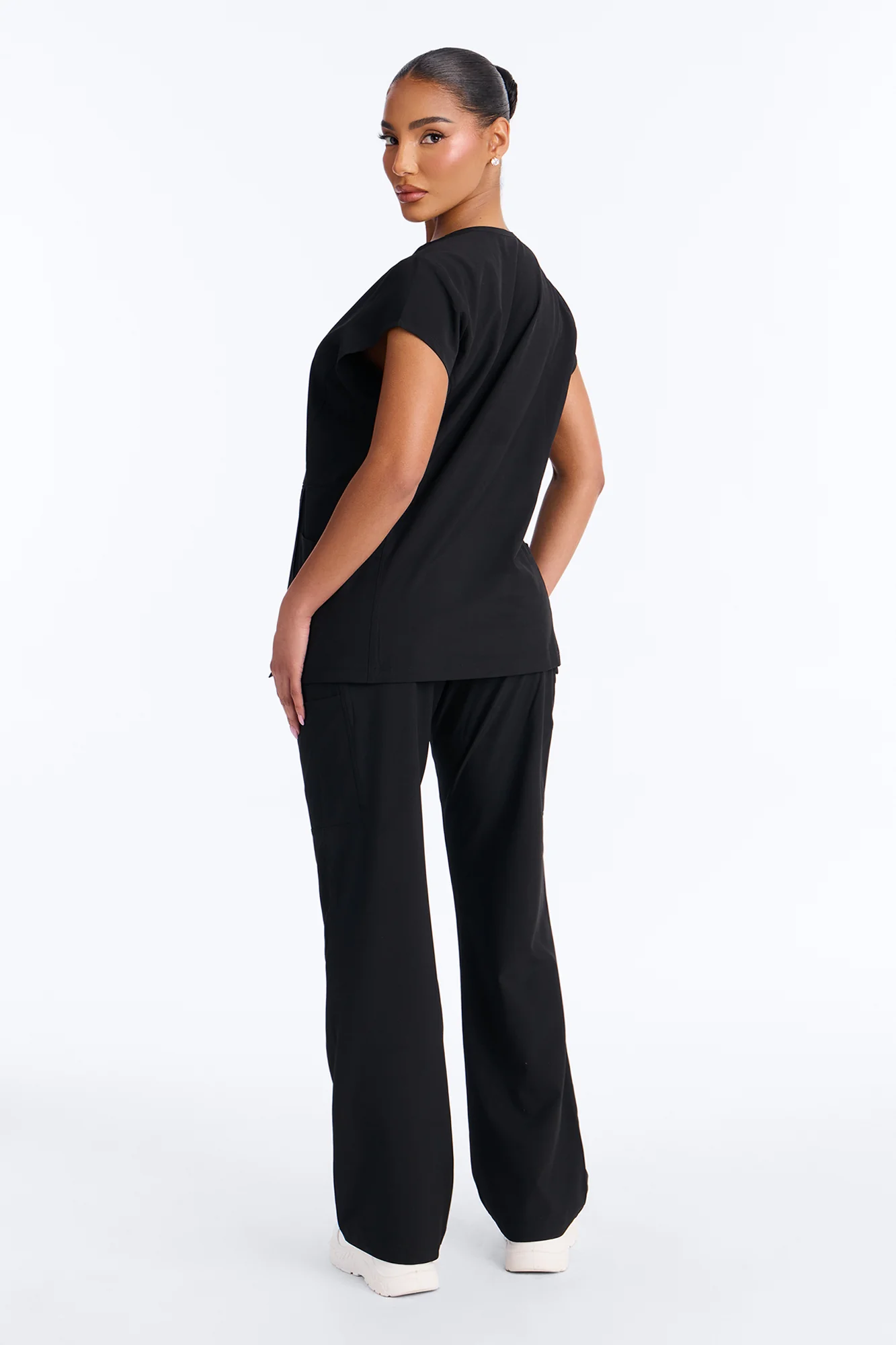 Wrap It Up Scrub Set - Black - Image 3