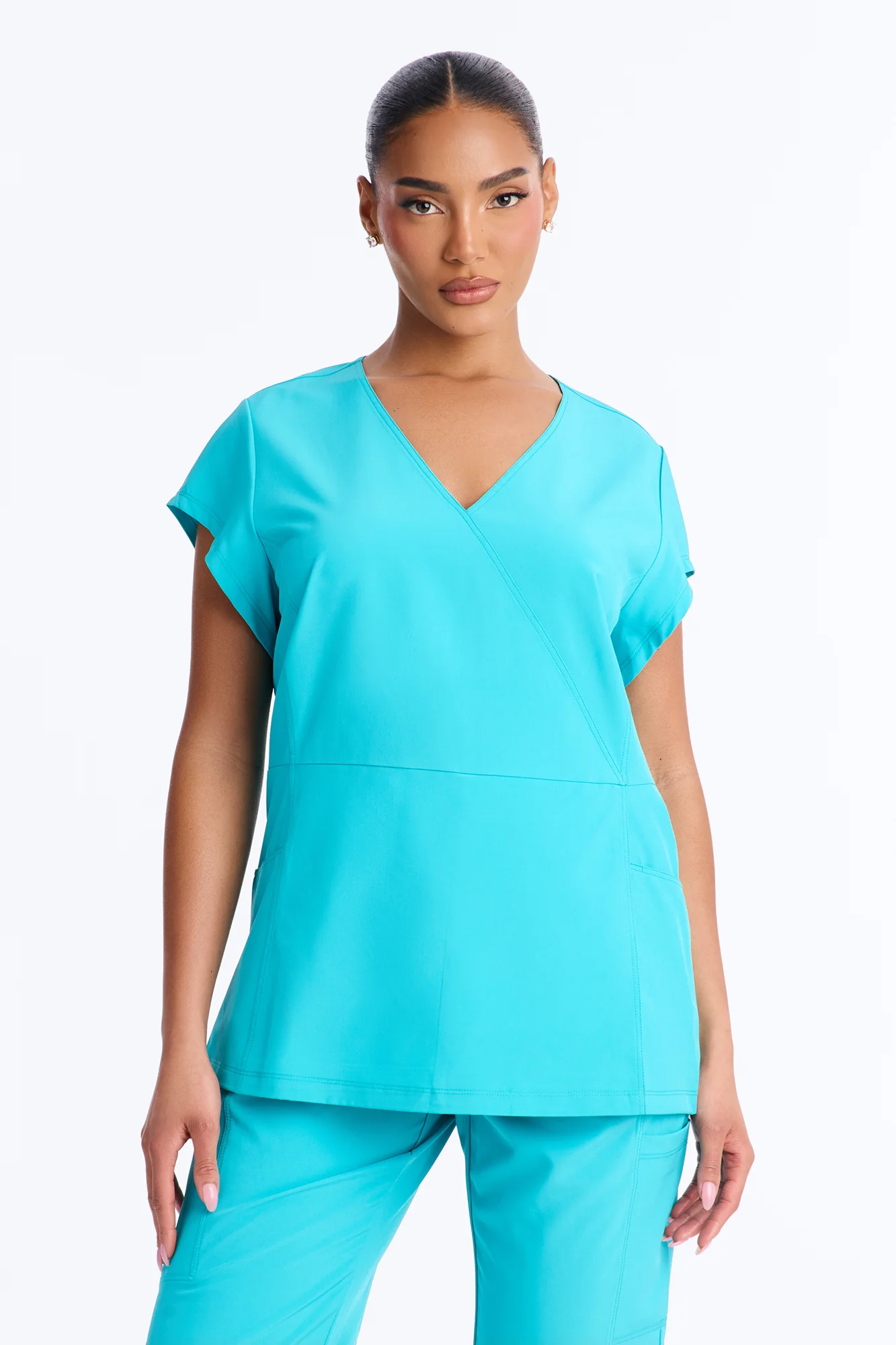 Wrap It Up Scrub Set - Teal - Image 2
