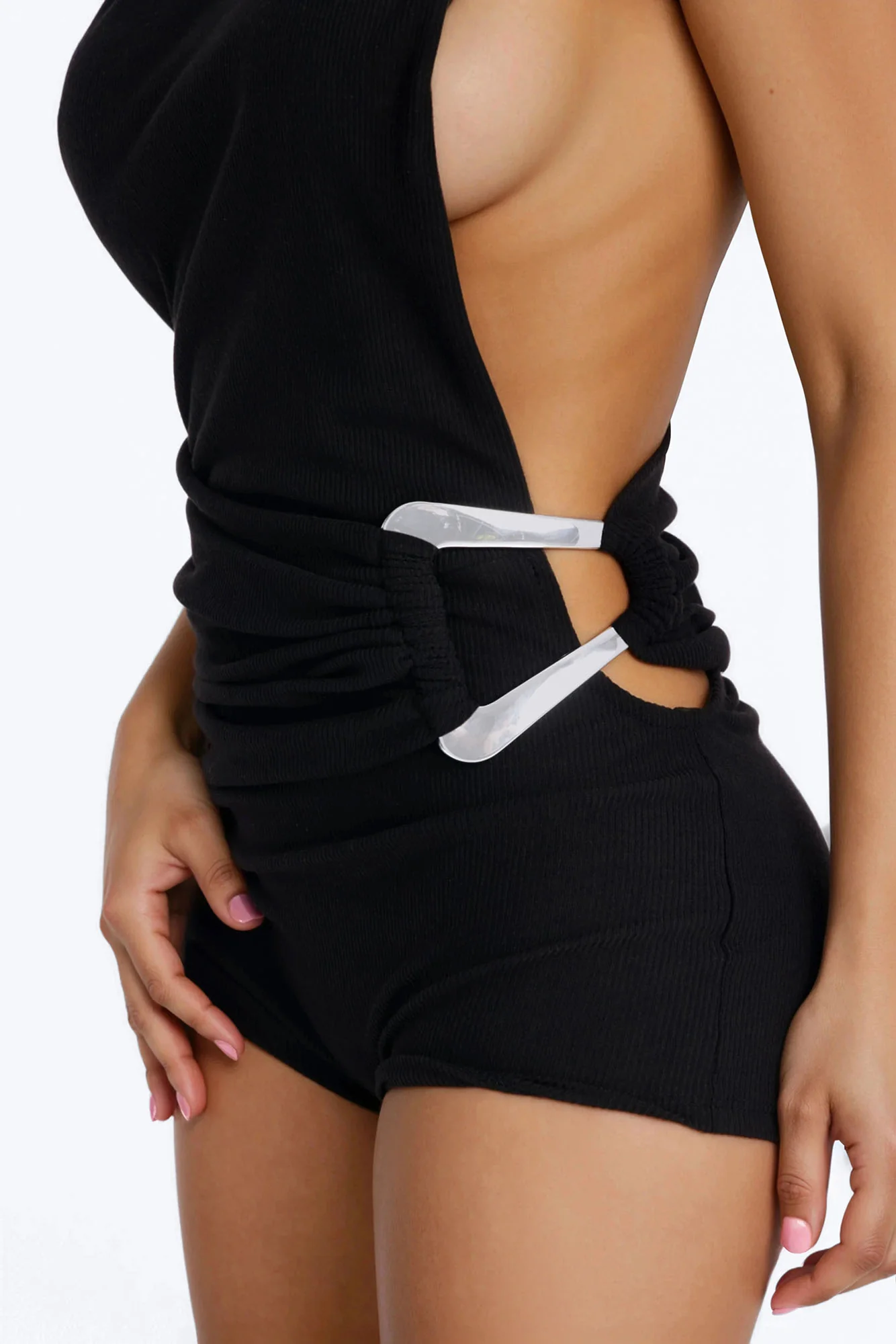 Wrapped In Temptation Romper - Black - Image 3