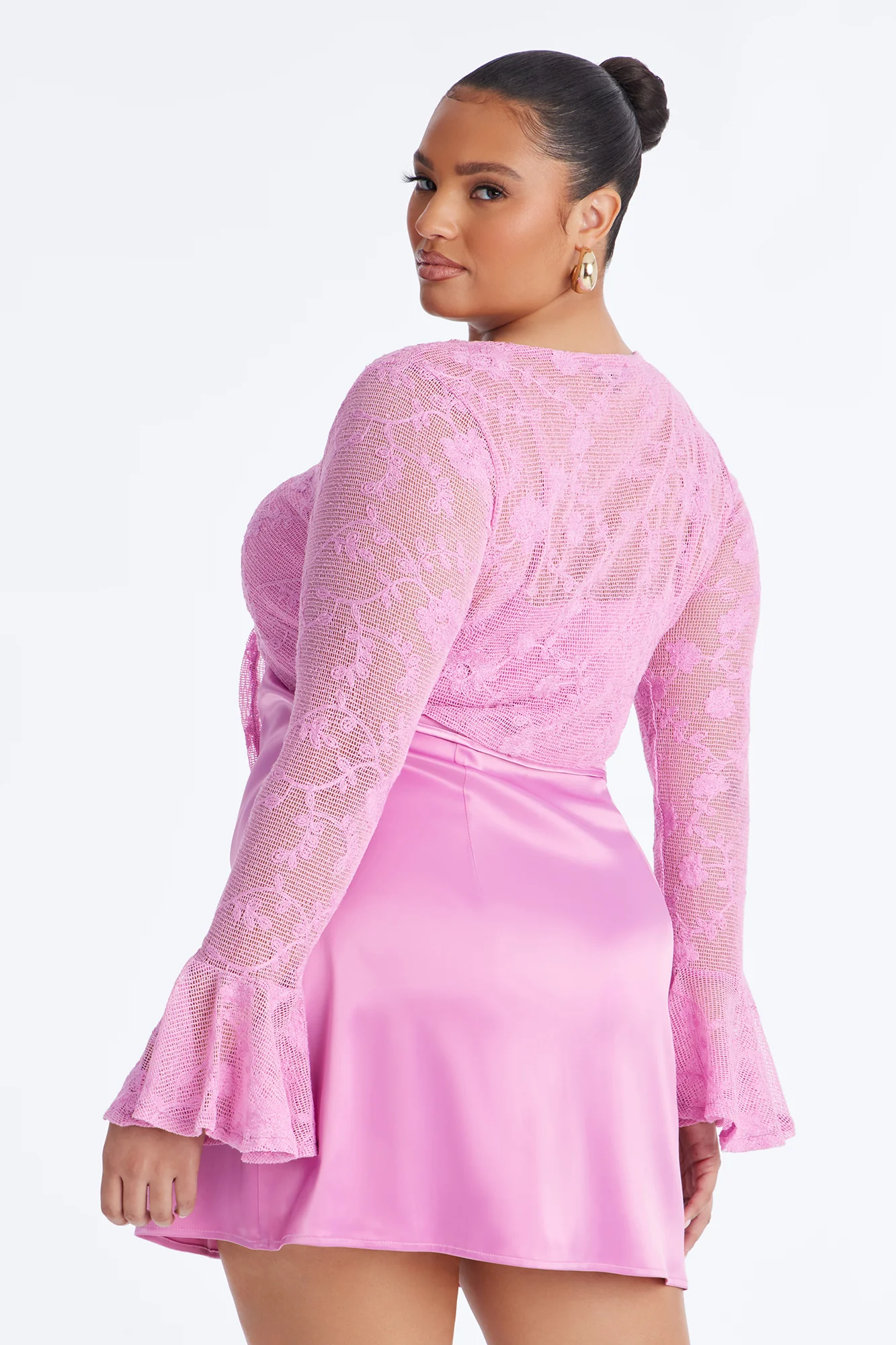 Wren Lace Mini Dress Set - Pink - Image 9