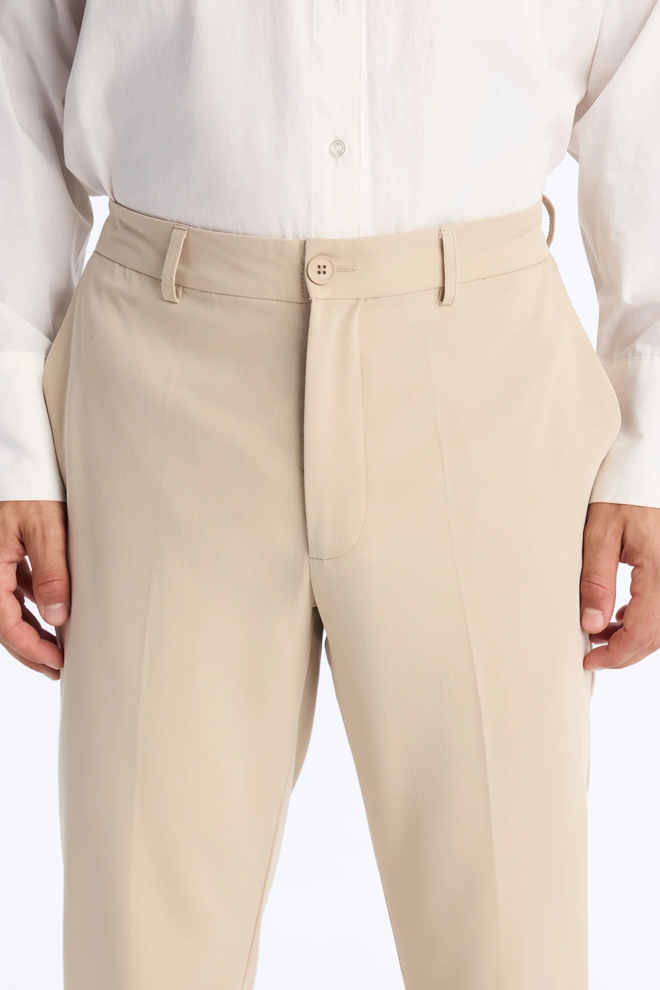 Wrinkle Resistant Slim Trouser - Beige - Image 3