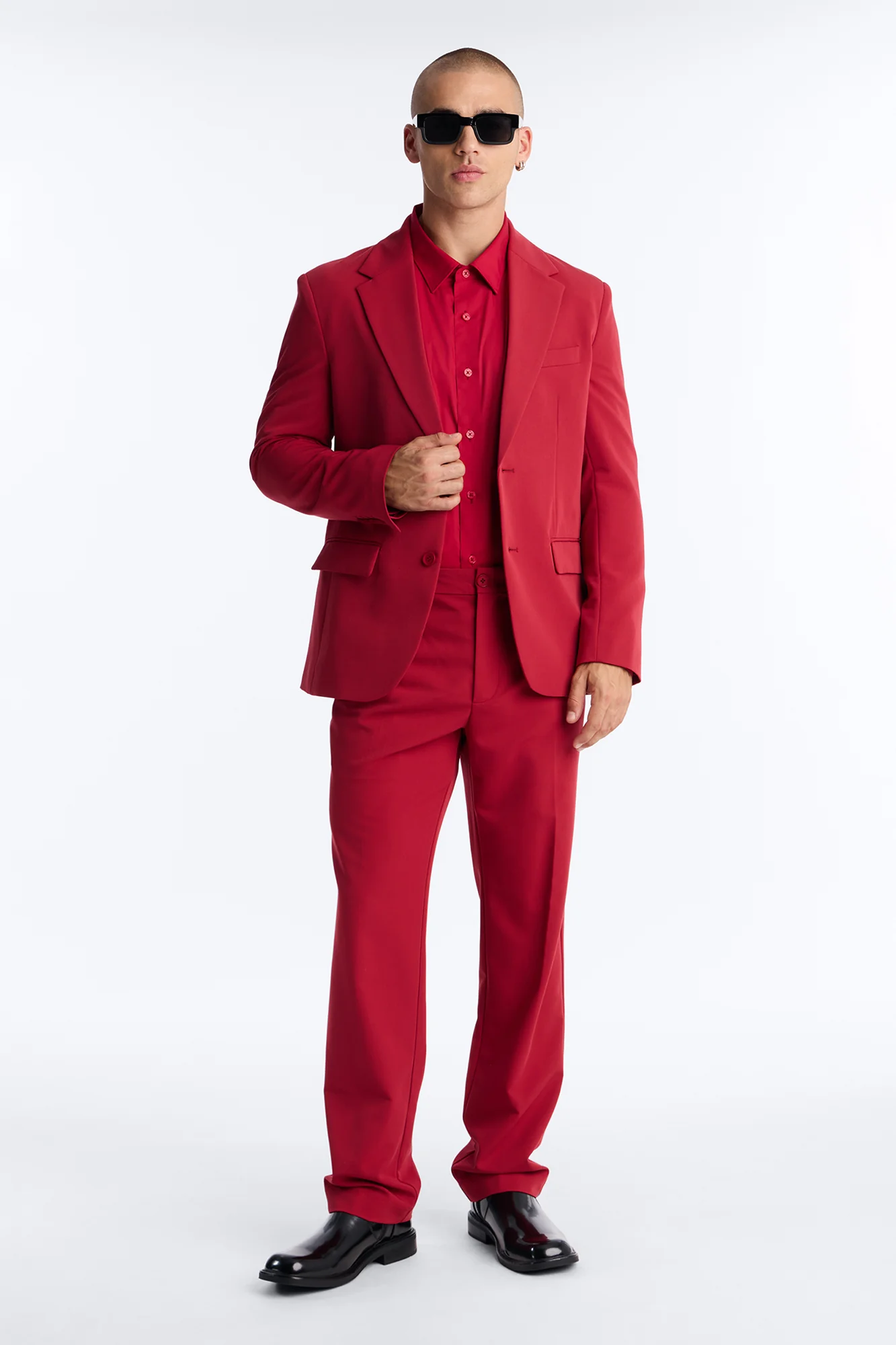 Wrinkle Resistant Straight Trouser - Red - Image 2