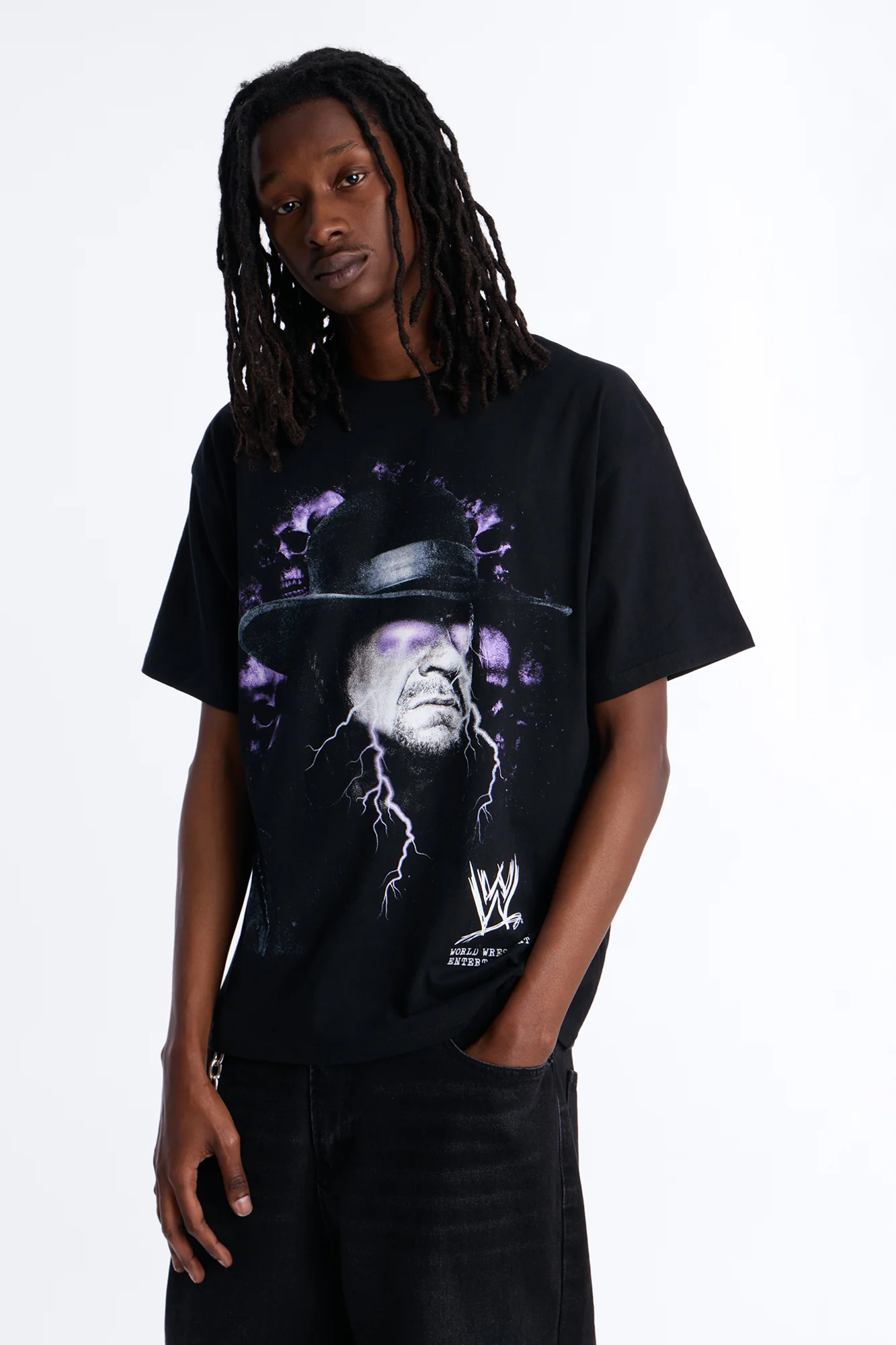 WWE Undertaker Heavy Weight Oversized Short Sleeve Tee - Black