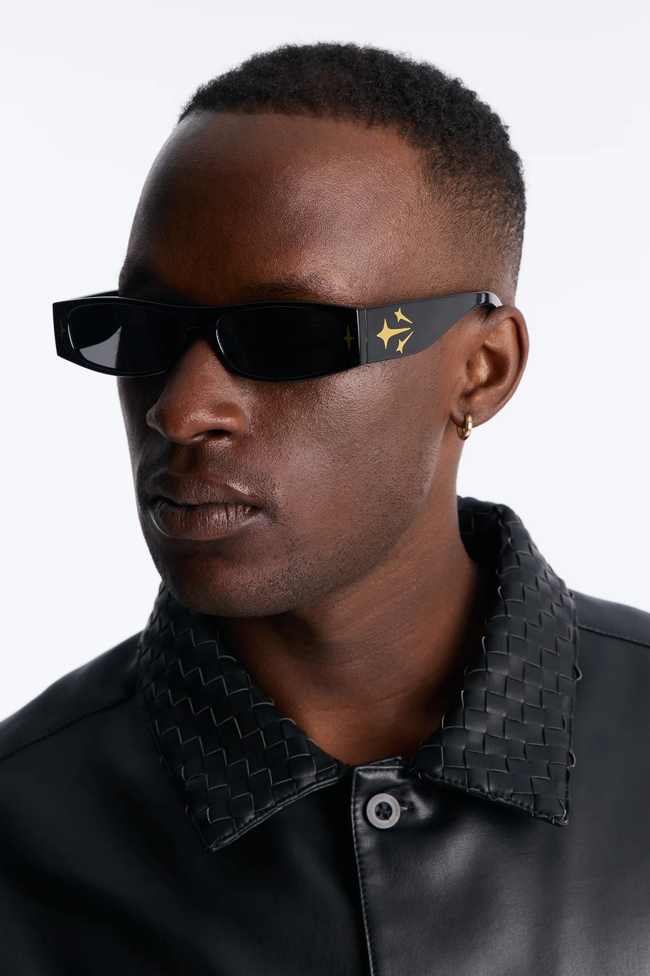 Y2K Starlight Rays Sunglasses - Black/Gold - Image 2