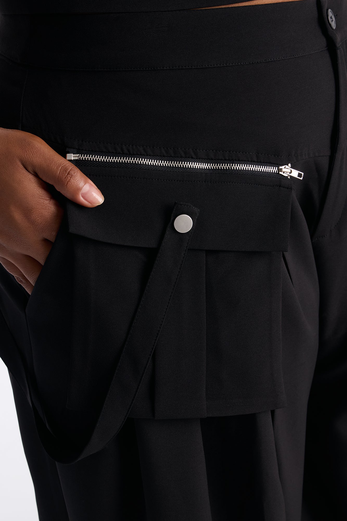 Yara Cargo Wide Leg Pant Set - Black - Image 7