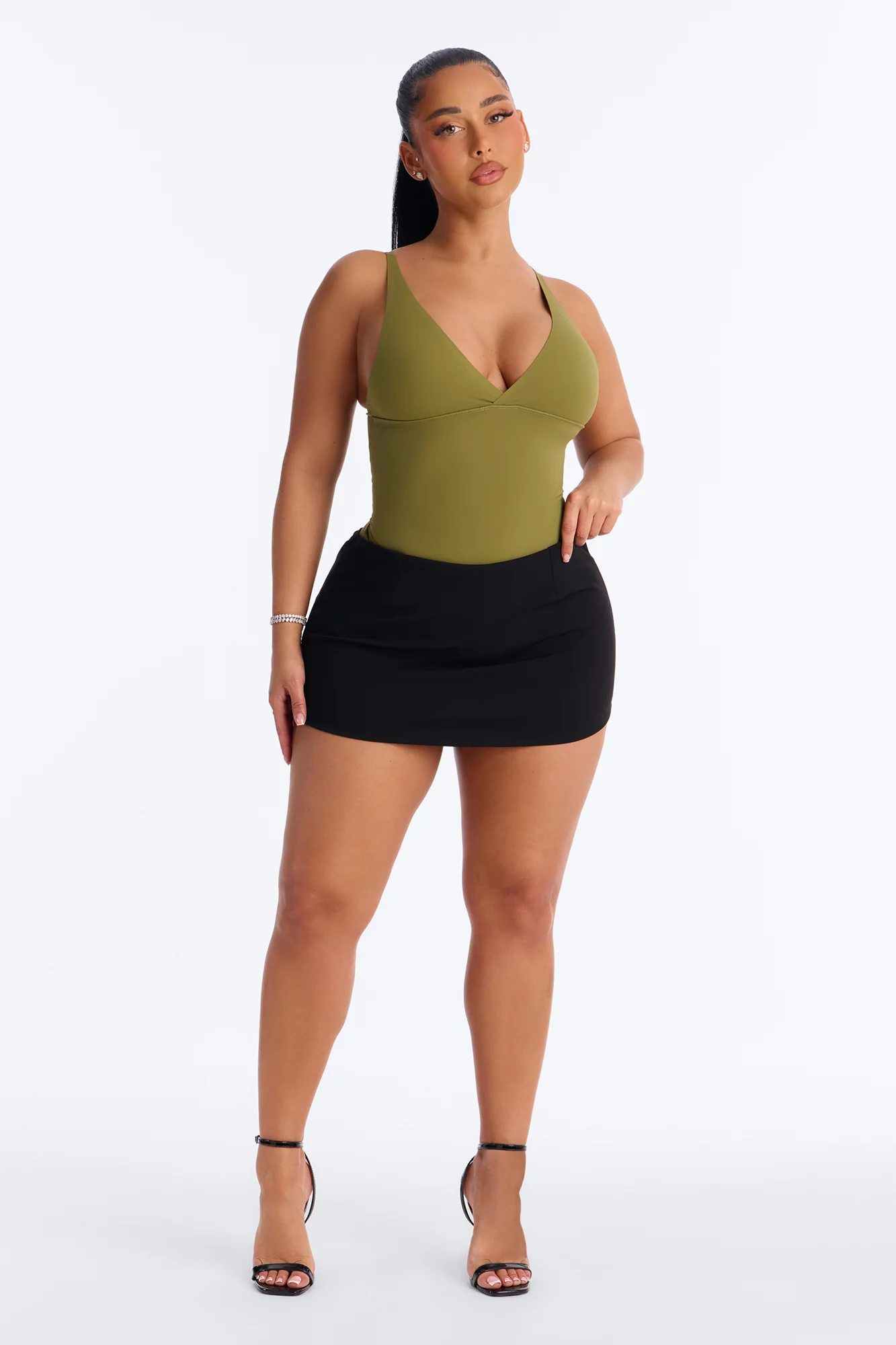 Yara Seamless Bodysuit - Olive - Image 2